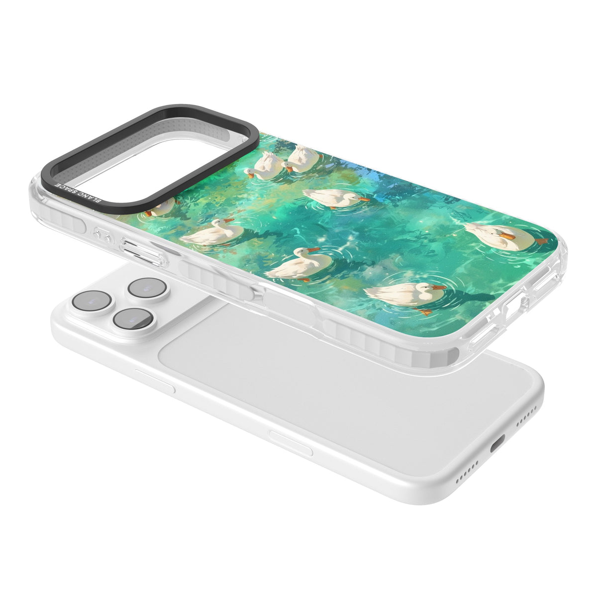 Ducks In The Pond iPhone 17 Pro Max Impact Clear Phone Case angled