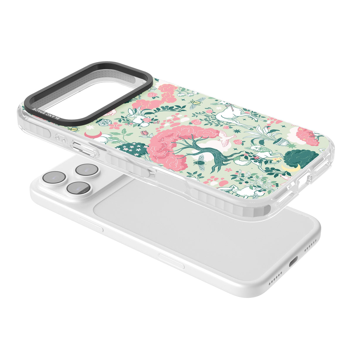 Enchanted Woodland iPhone 17 Pro Max Impact Clear Phone Case angled