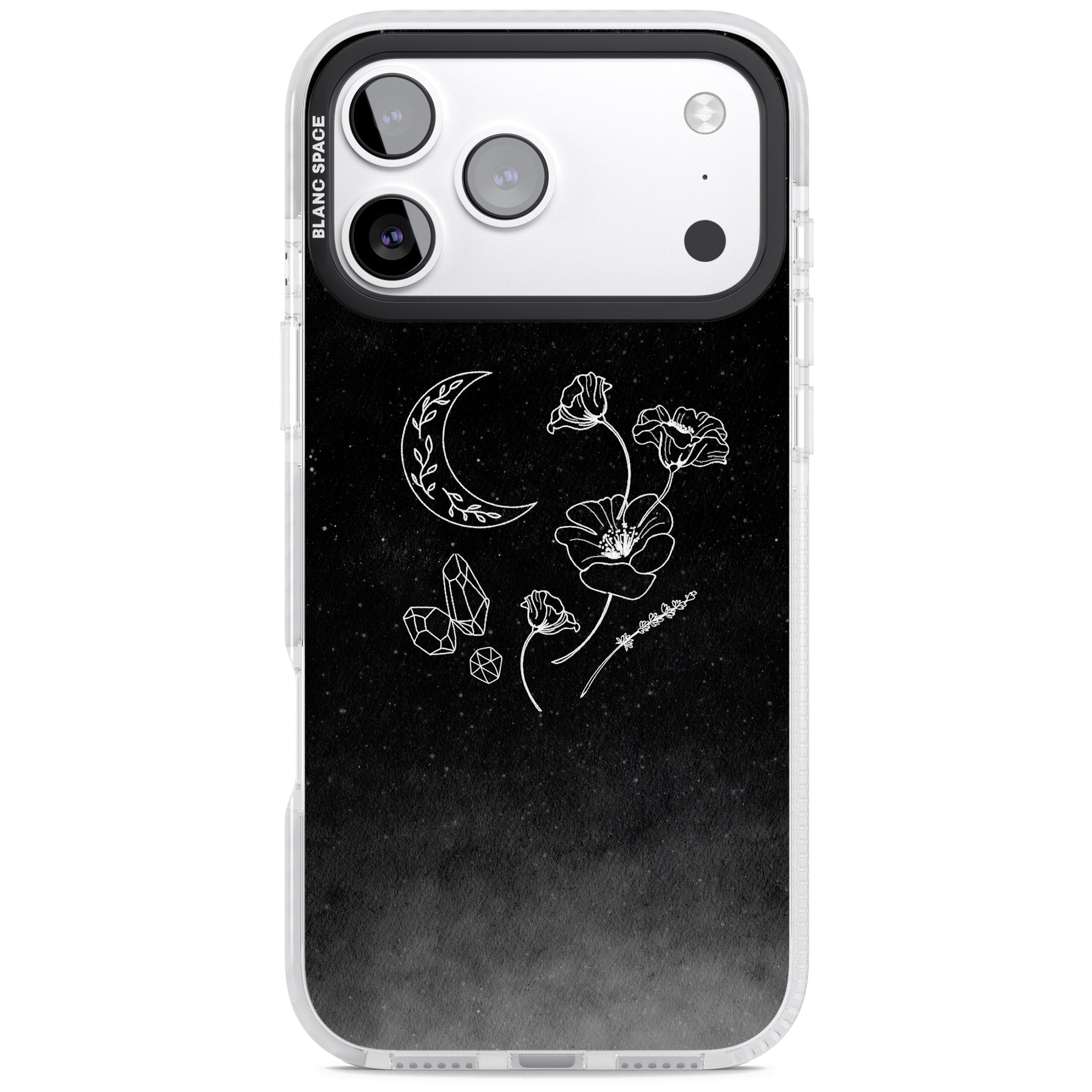 Midnight Moon Botanic iPhone 17 Pro Impact Clear Phone Case