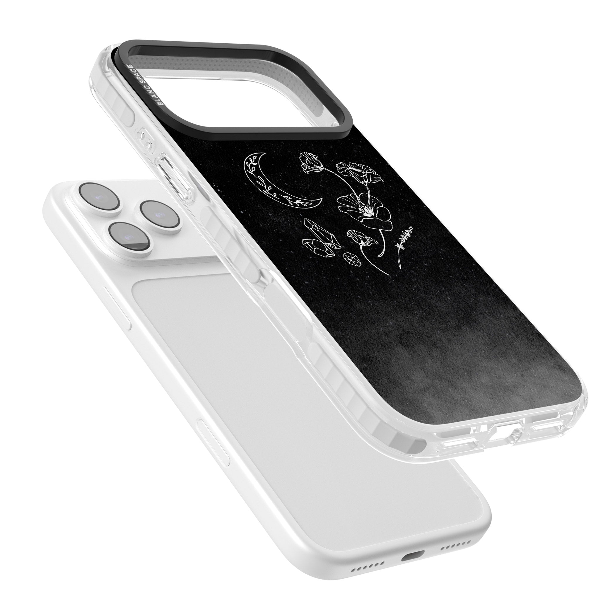 Midnight Moon Botanic iPhone 17 Pro Impact Clear Phone Case Colours