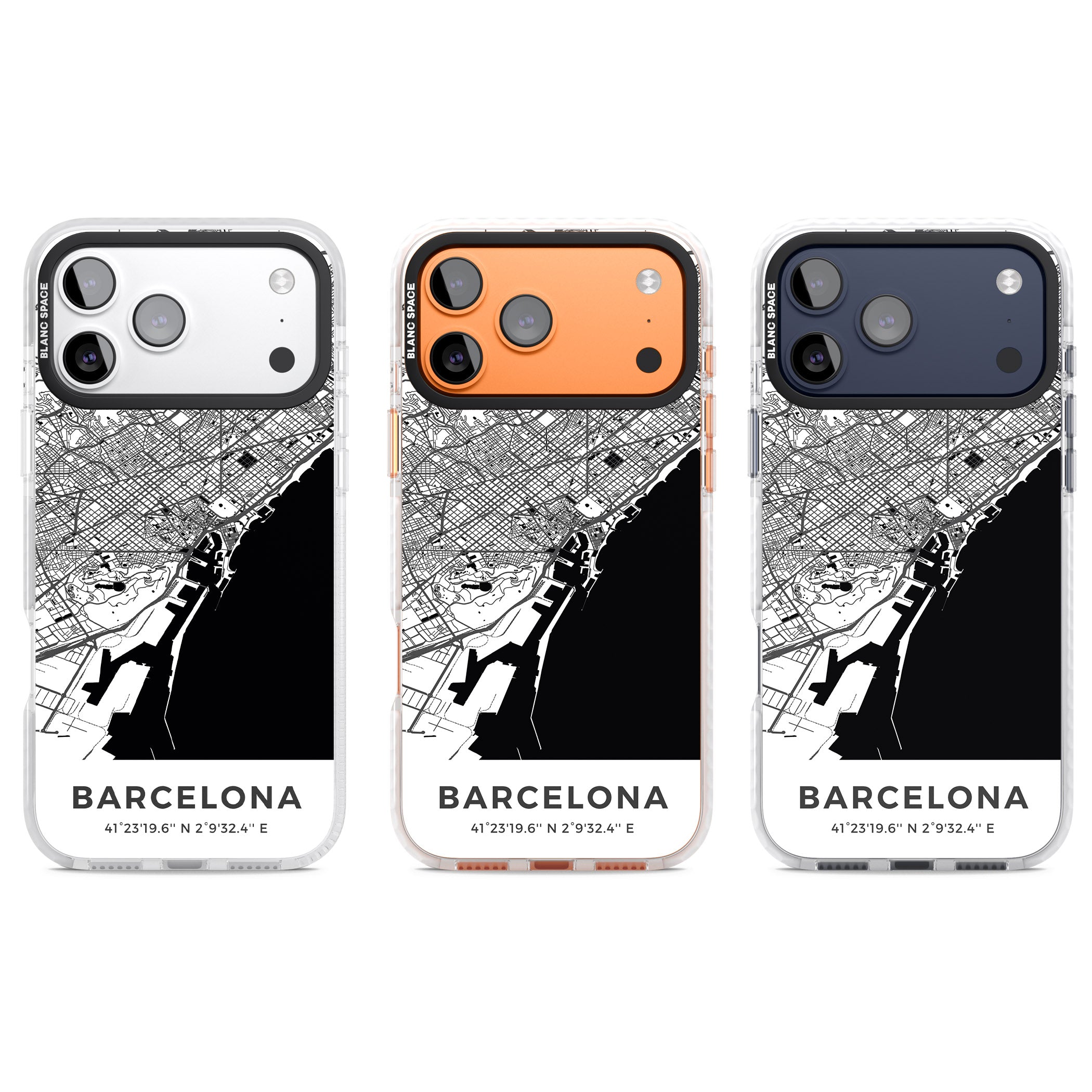 Barcelona Map iPhone 17 Pro Impact Clear Phone Case APT Impact Protection