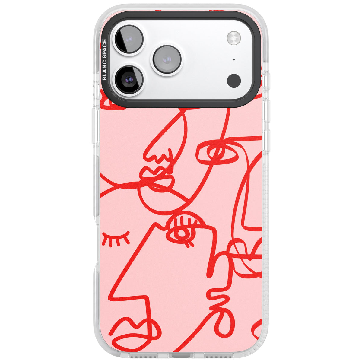 Red Line Art iPhone 17 Pro Max Impact Clear Phone Case front