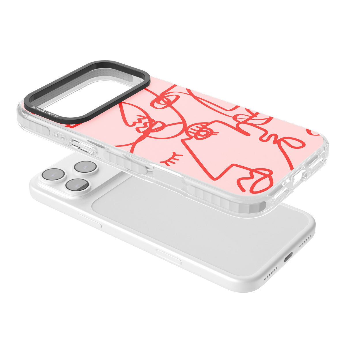 Red Line Art iPhone 17 Pro Max Impact Clear Phone Case angled