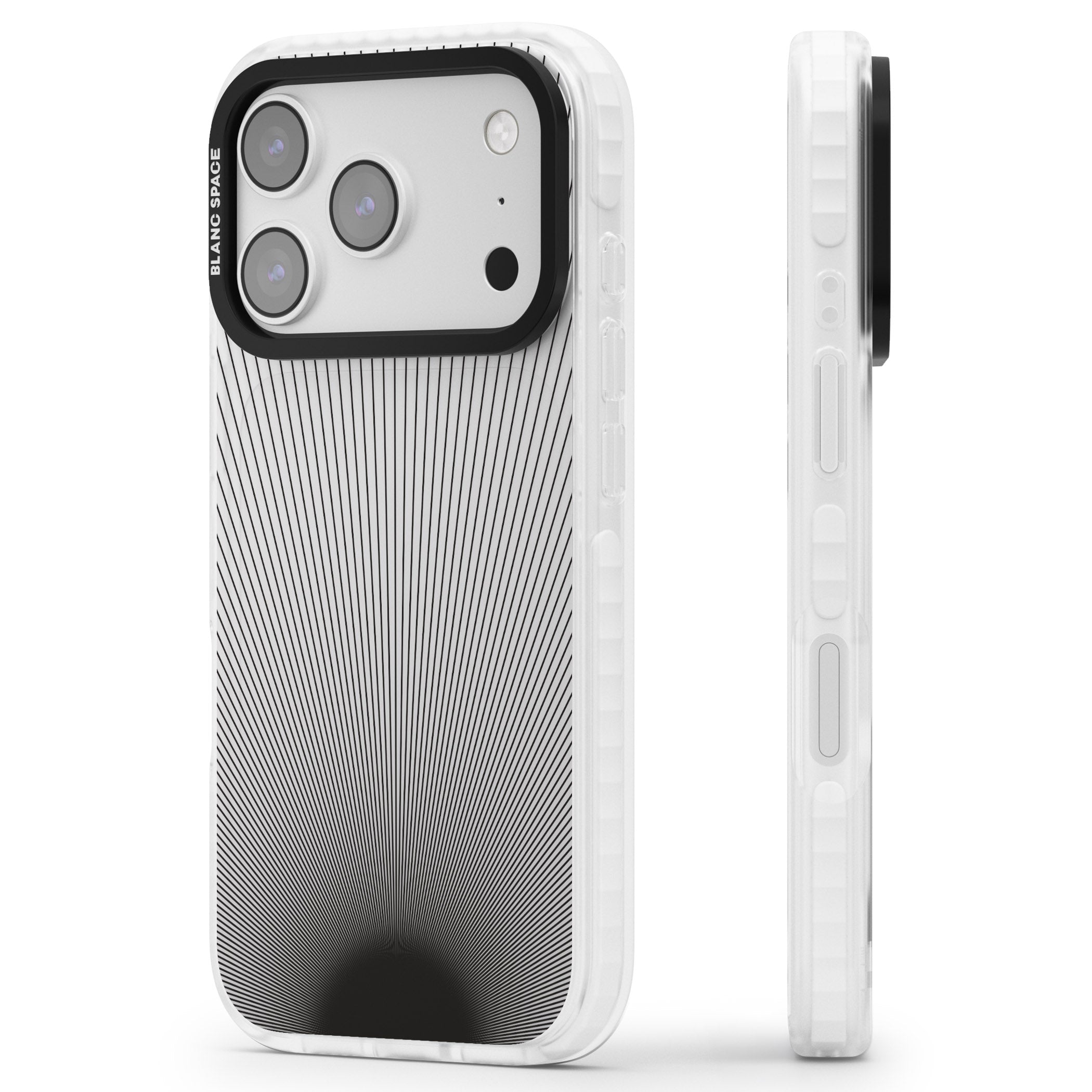 Linear Sunburst iPhone 17 Pro Impact Clear Phone Case Side Profile