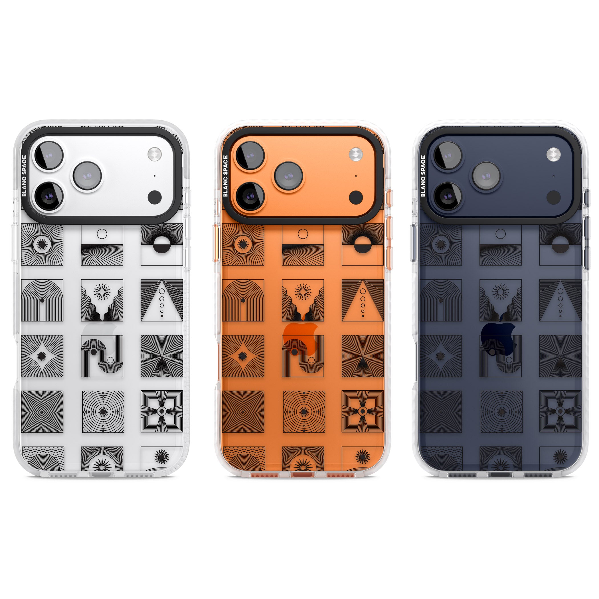 Abstract Geometric iPhone 17 Pro Impact Clear Phone Case APT Impact Protection