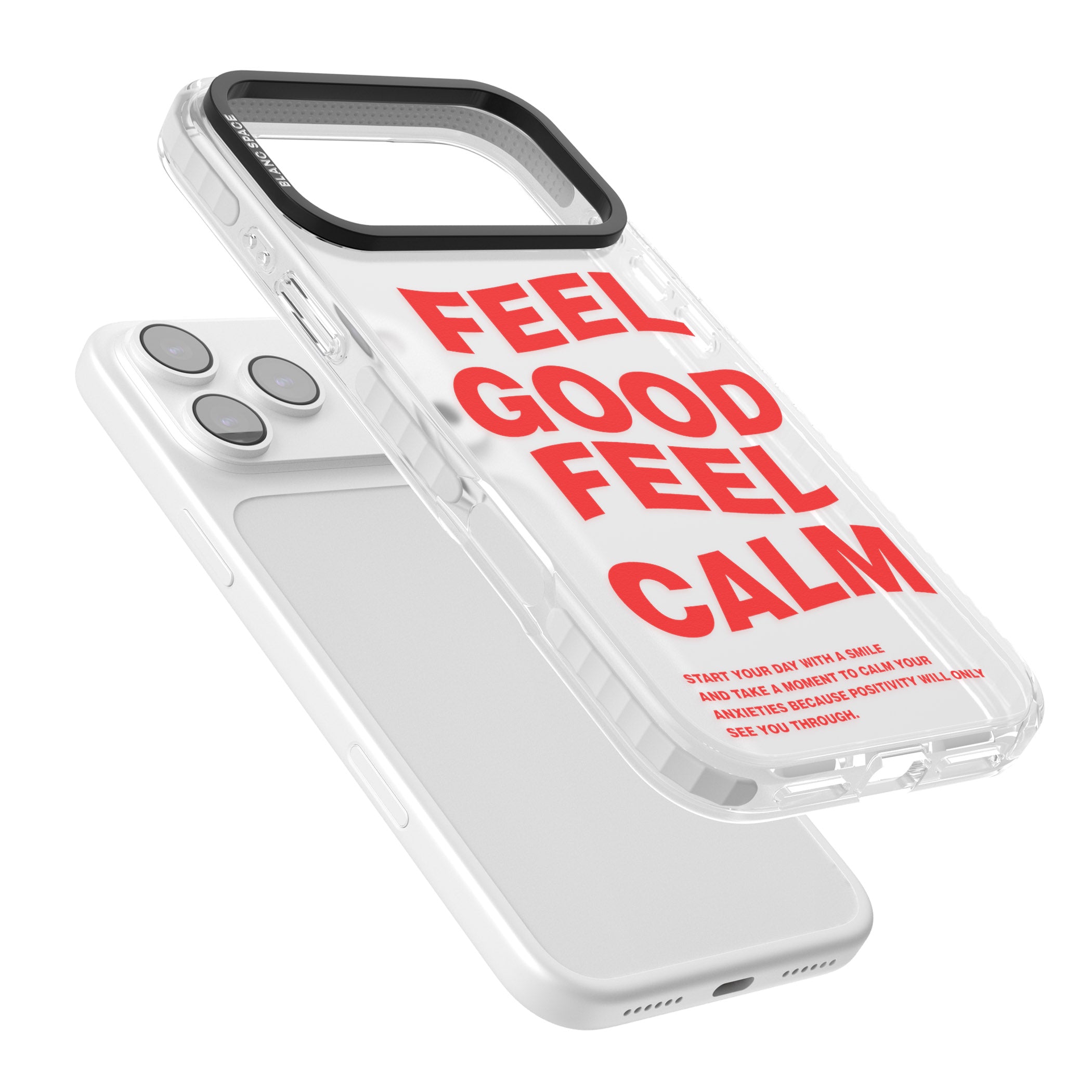 Feel Good Feel Calm (Red) iPhone 17 Pro Impact Clear Phone Case Colours