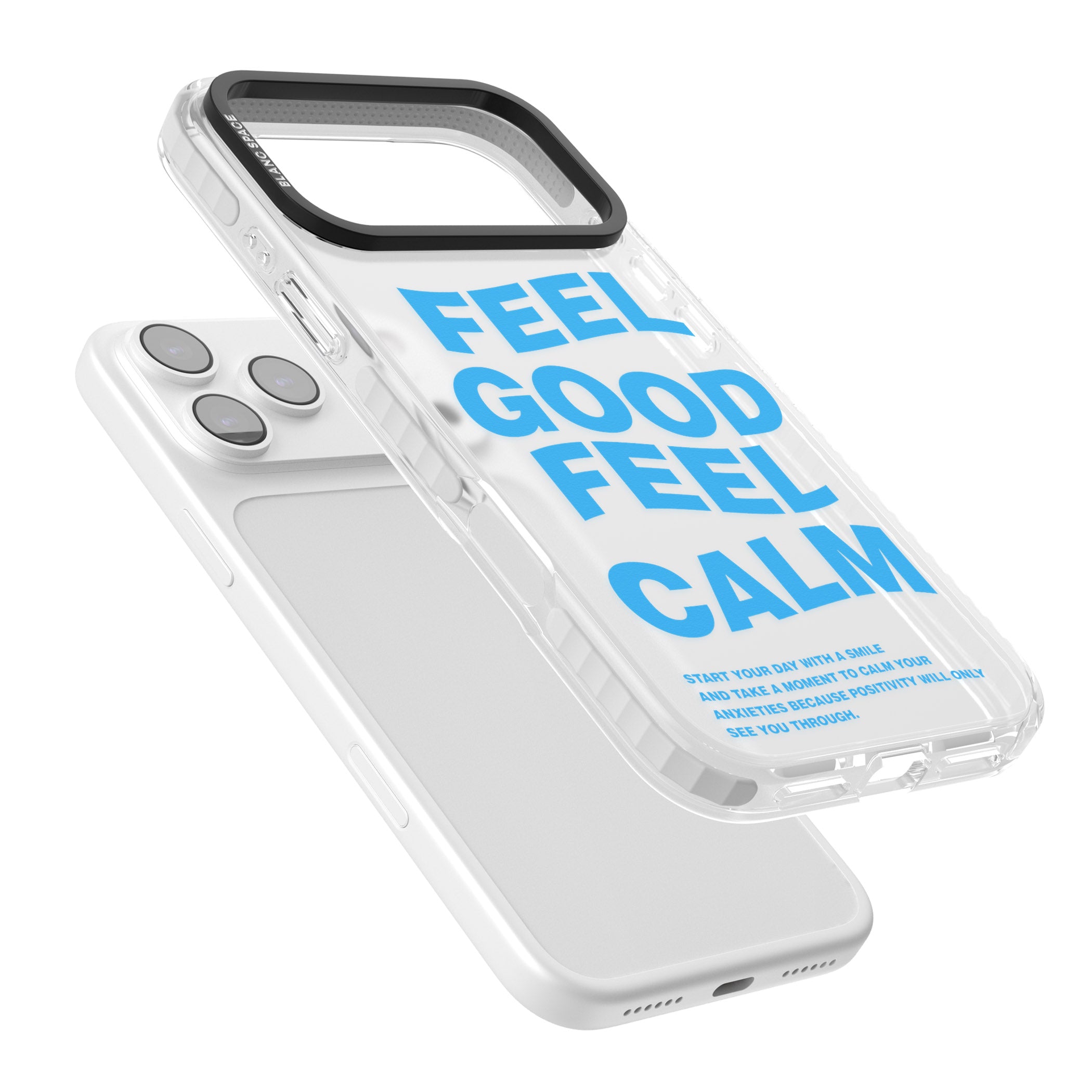 Feel Good Feel Calm (Blue) iPhone 17 Pro Impact Clear Phone Case Colours