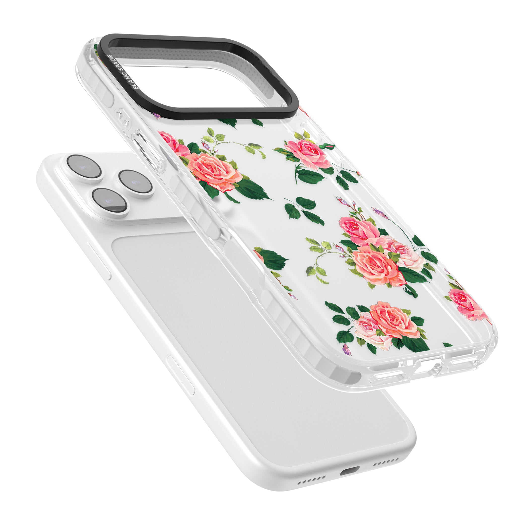 Pink Roses iPhone 17 Pro Impact Clear Phone Case Colours