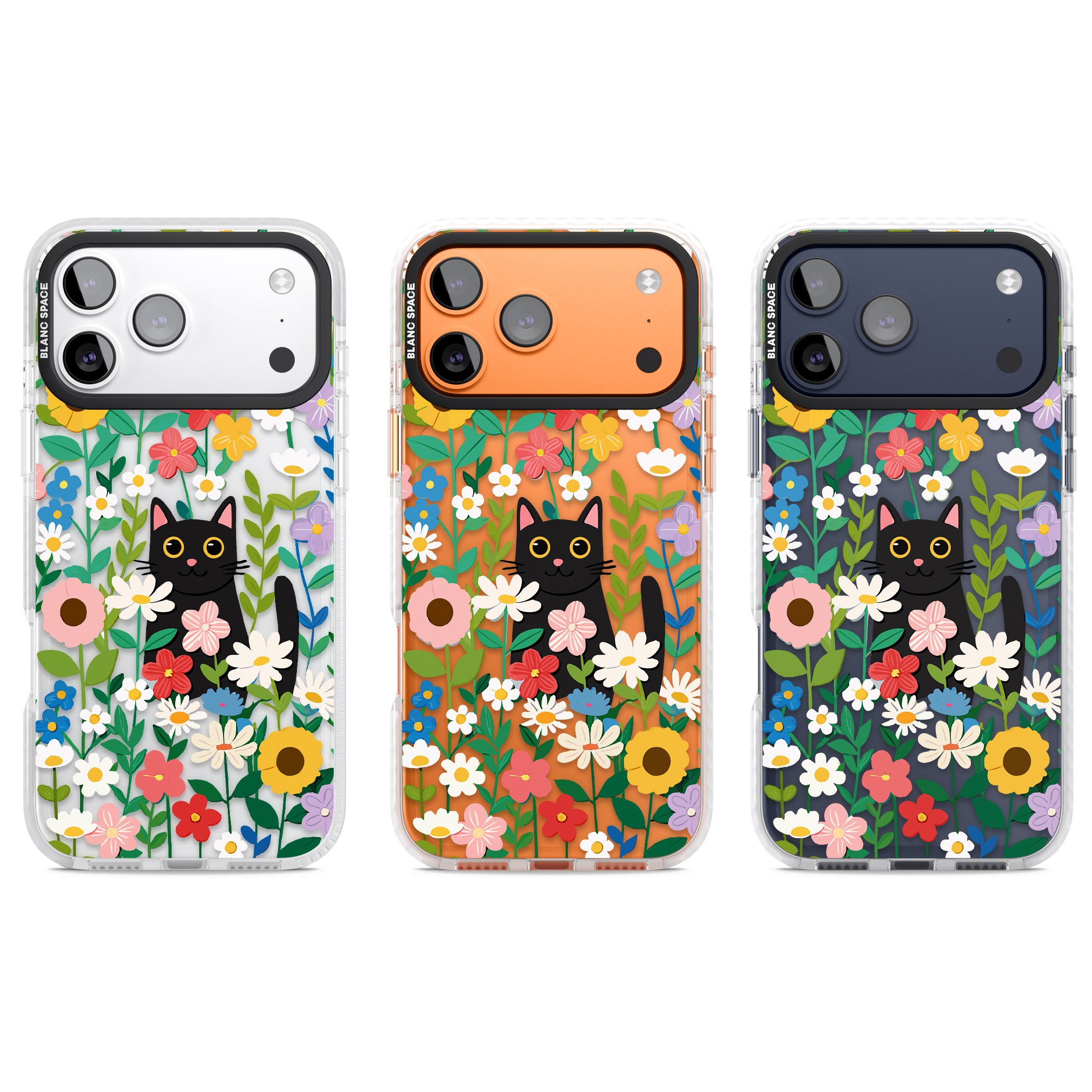 Whiskers & Wildflowers Cat iPhone 17 Pro Impact Clear Phone Case APT Impact Protection