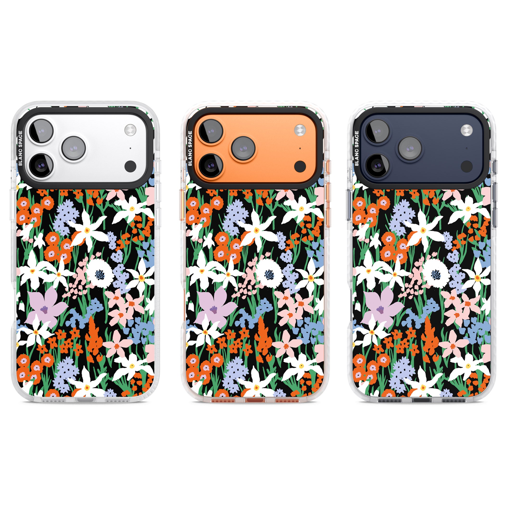 Floral Bloom Meadow Solid iPhone 17 Pro Impact Clear Phone Case APT Impact Protection