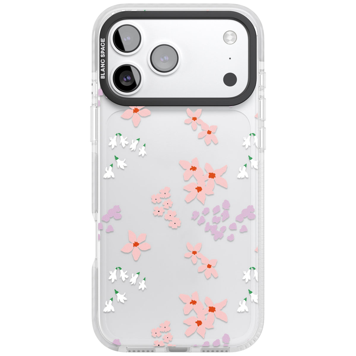 Rose & Violet Flower Mix iPhone 17 Pro Max Impact Clear Phone Case front