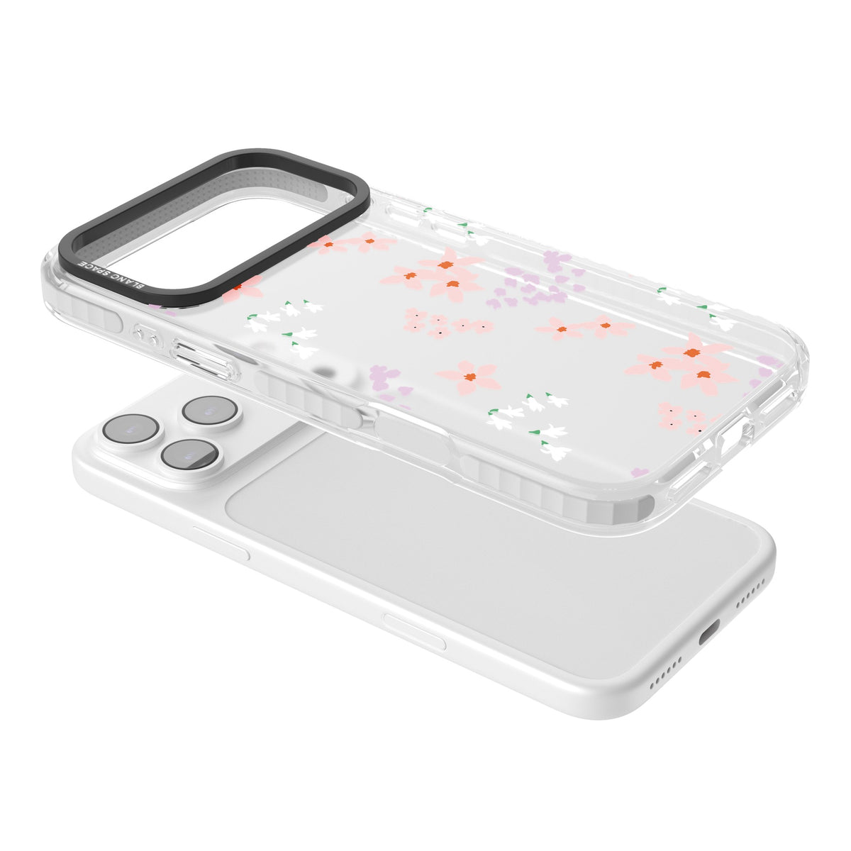 Rose & Violet Flower Mix iPhone 17 Pro Max Impact Clear Phone Case angled