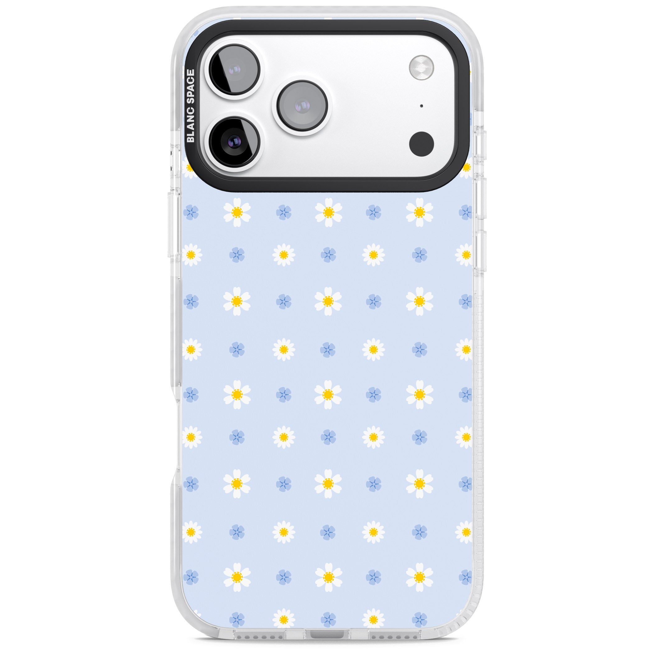 Pale Blue Daisies iPhone 17 Pro Impact Clear Phone Case