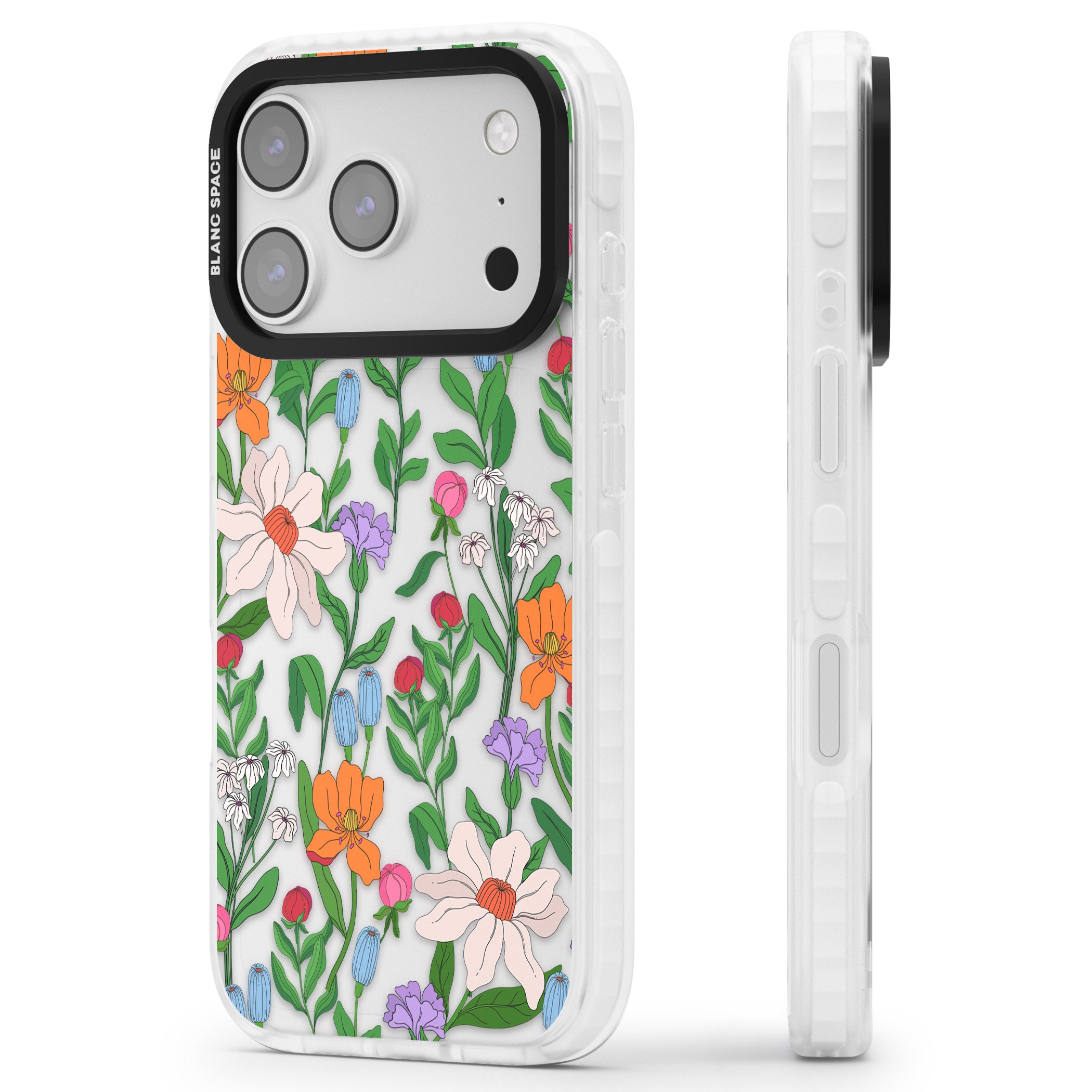 Full Bloom iPhone 17 Pro Impact Clear Phone Case Side Profile