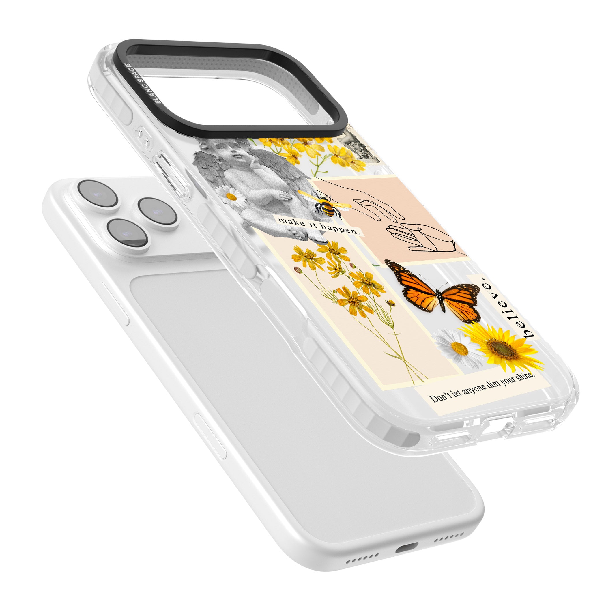 Vintage Wildflower Collage iPhone 17 Pro Impact Clear Phone Case Colours