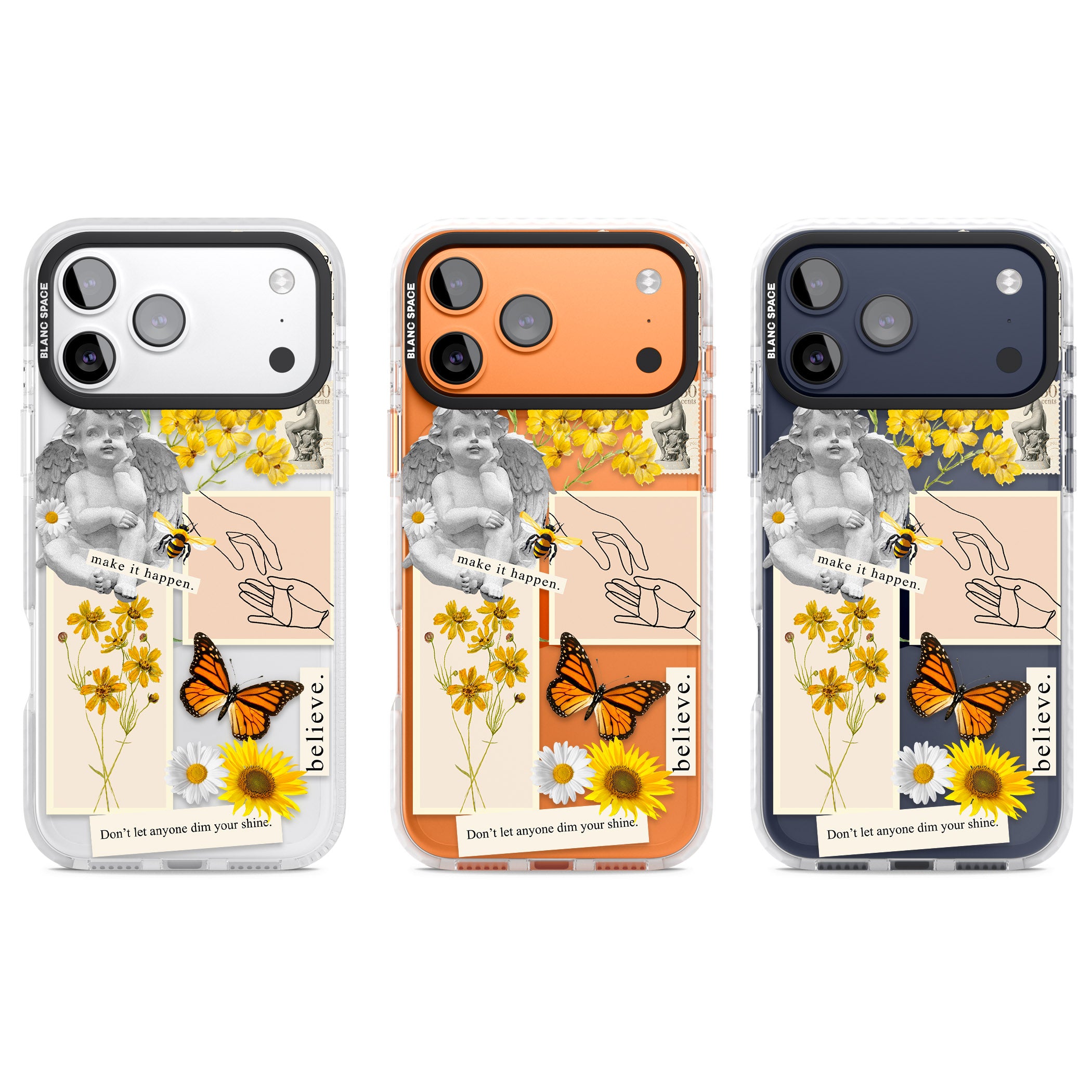 Vintage Wildflower Collage iPhone 17 Pro Impact Clear Phone Case APT Impact Protection