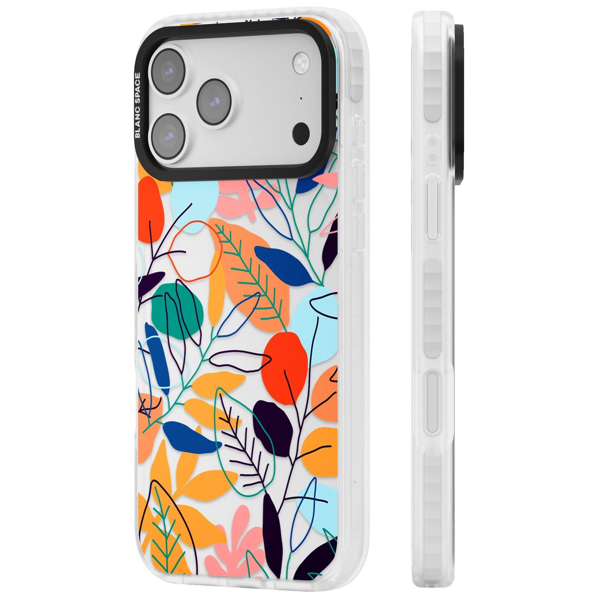 Flora Lines iPhone 17 Pro Max Impact Clear Phone Case side