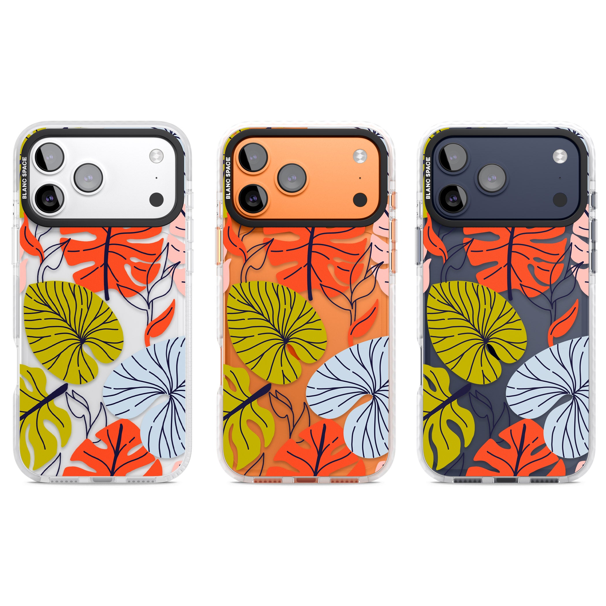 Retro Leaves iPhone 17 Pro Impact Clear Phone Case APT Impact Protection