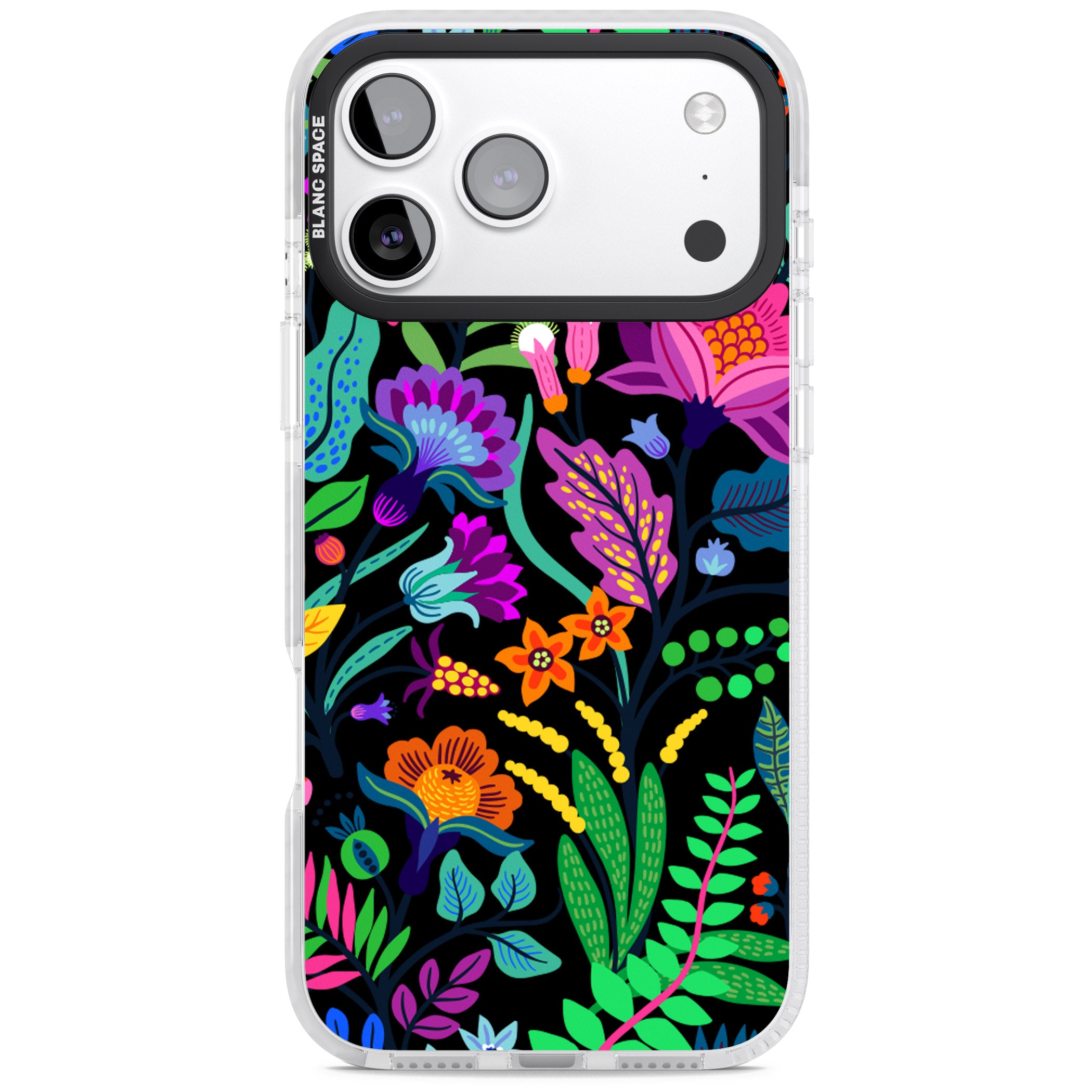 Floral Vibe (Black) iPhone 17 Pro Impact Clear Phone Case