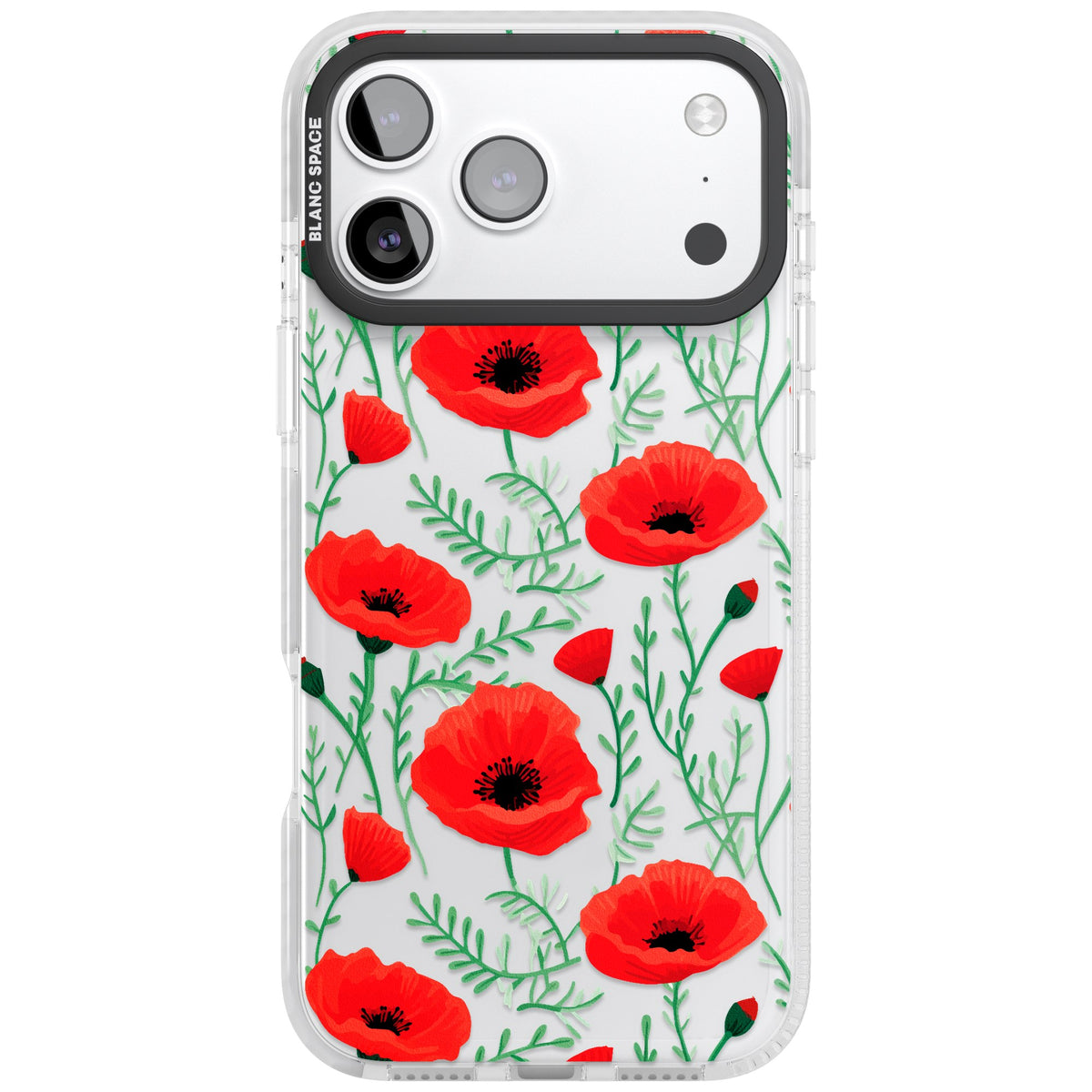 Poppy Garden iPhone 17 Pro Max Impact Clear Phone Case front
