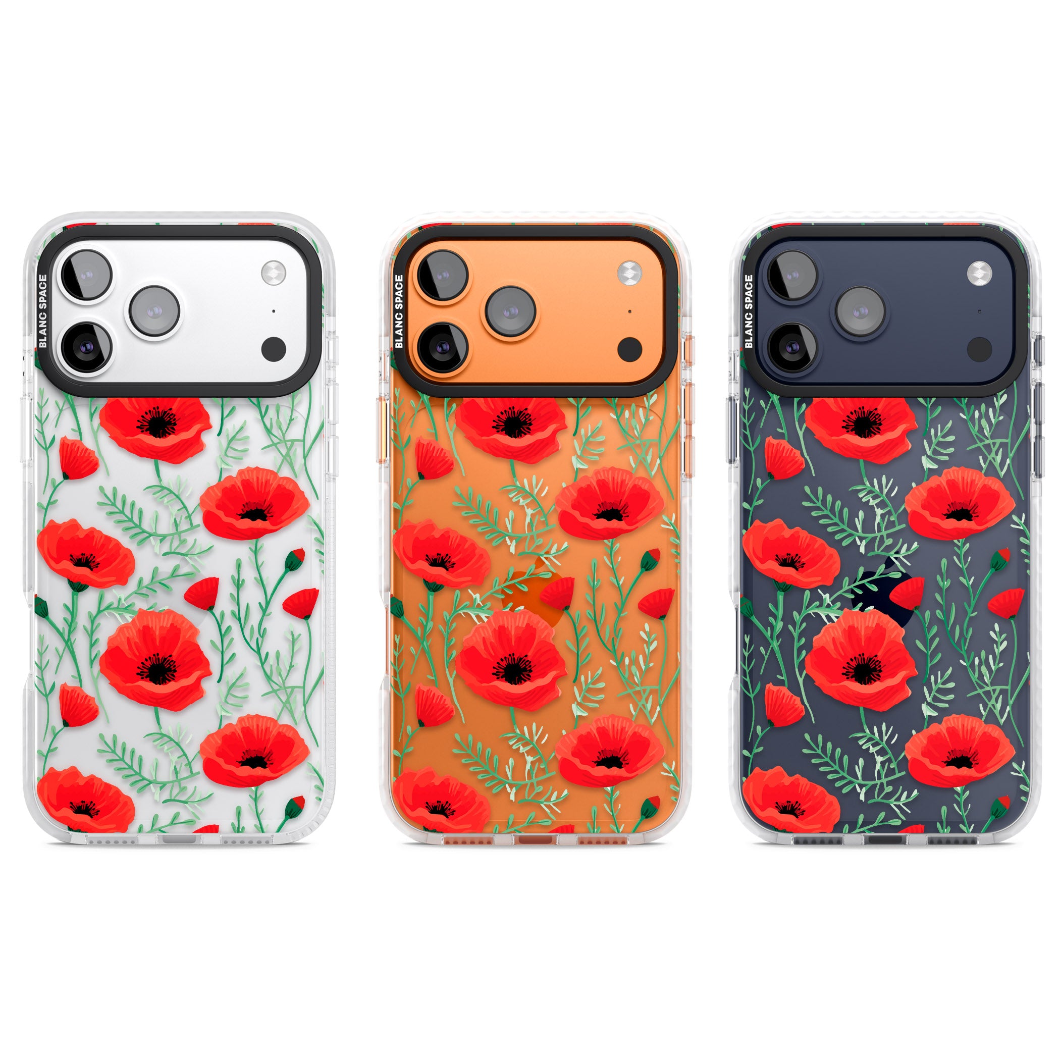 Poppy Garden iPhone 17 Pro Impact Clear Phone Case APT Impact Protection