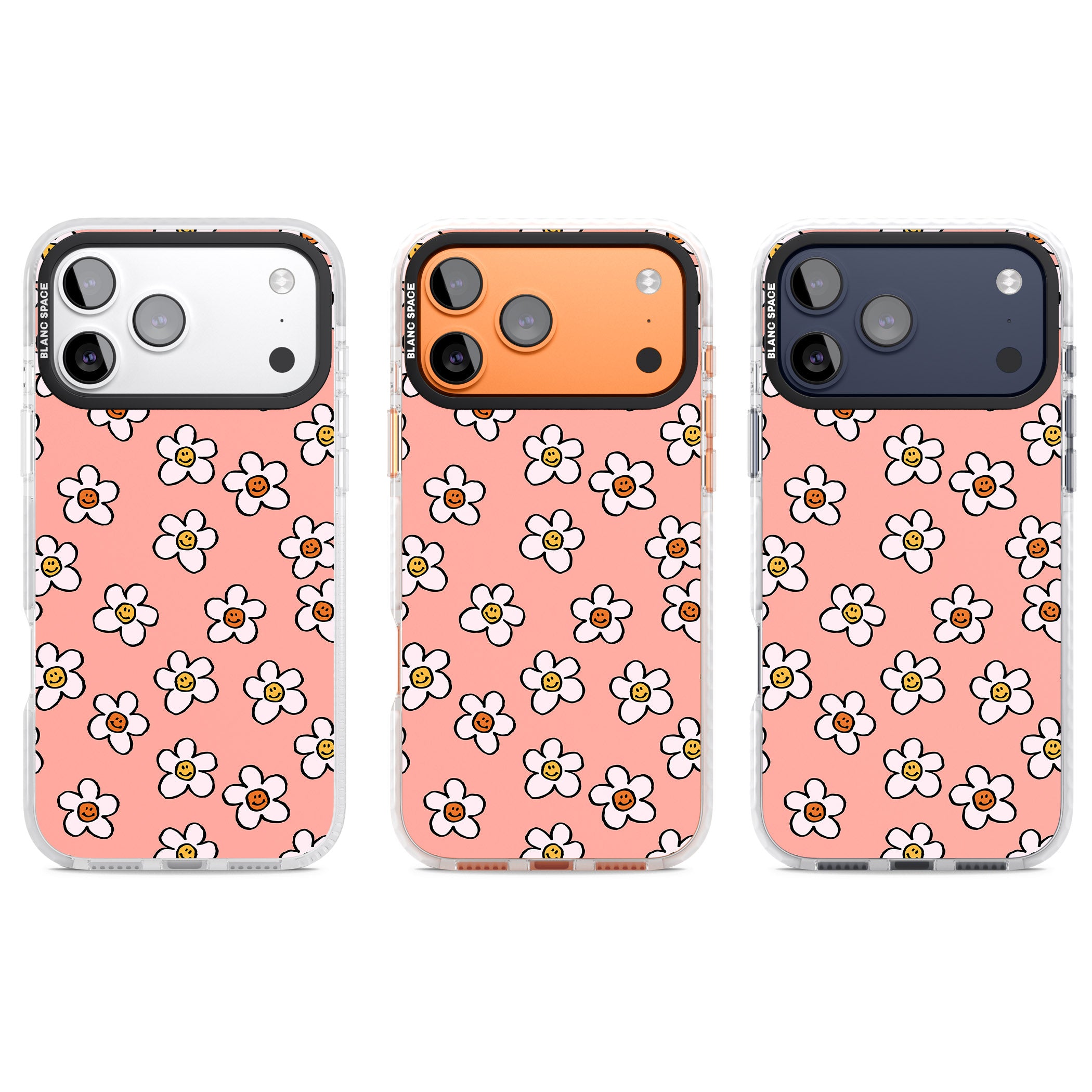 Peachy Daisy Smiles iPhone 17 Pro Impact Clear Phone Case APT Impact Protection