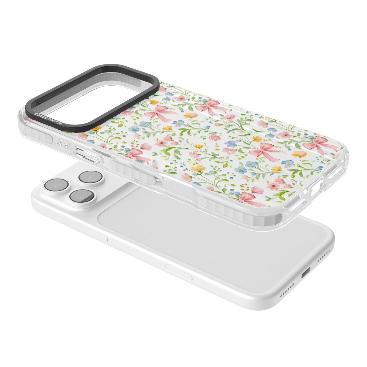 Ribbons & Wildflowers iPhone 17 Pro Max Impact Clear Phone Case angled