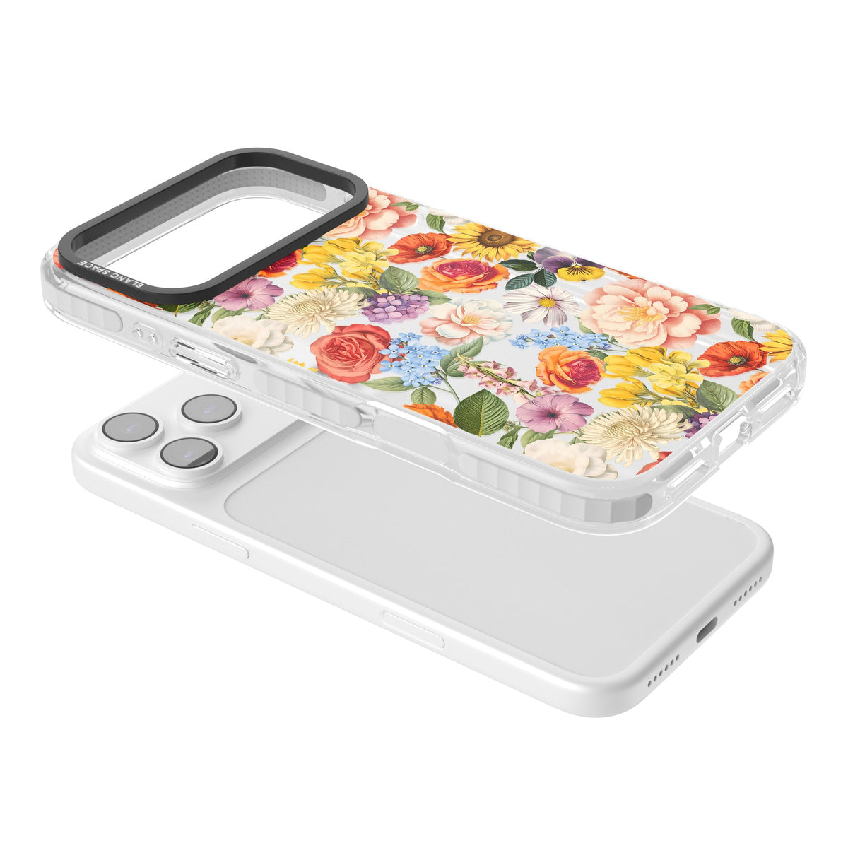 Bloom Basket iPhone 17 Pro Max Impact Clear Phone Case angled