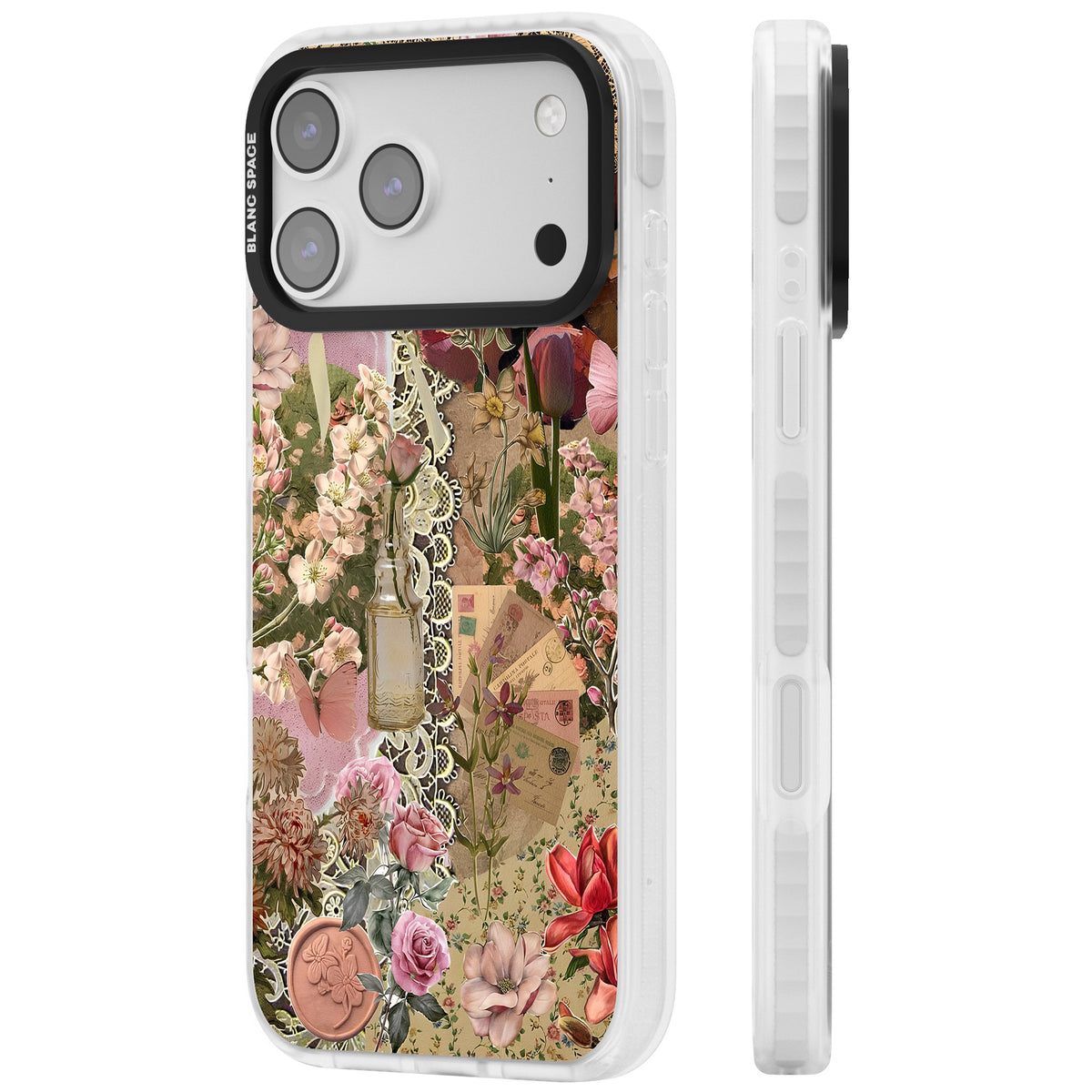 Rose Memoir iPhone 17 Pro Max Impact Clear Phone Case side