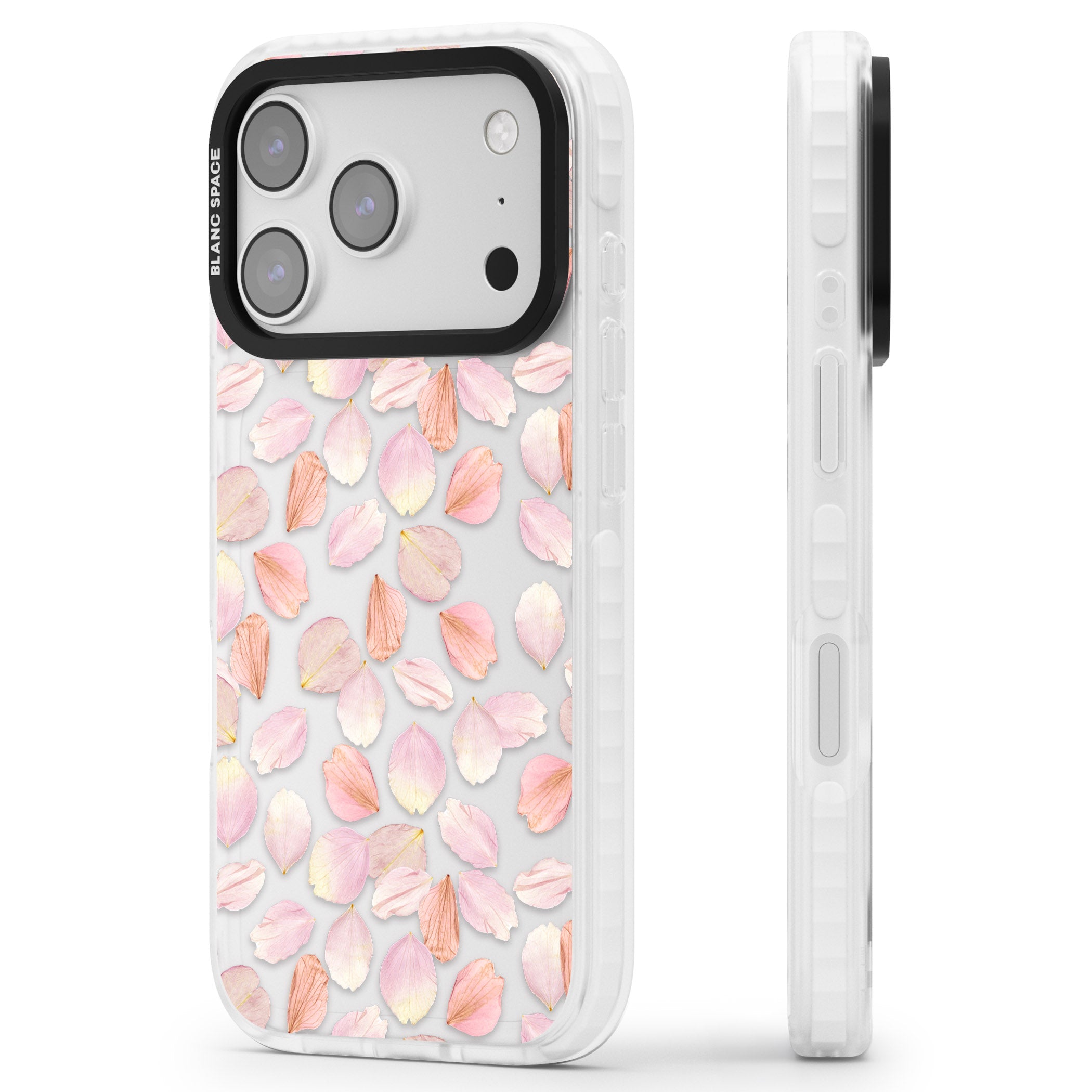 Petal Dream iPhone 17 Pro Impact Clear Phone Case Side Profile