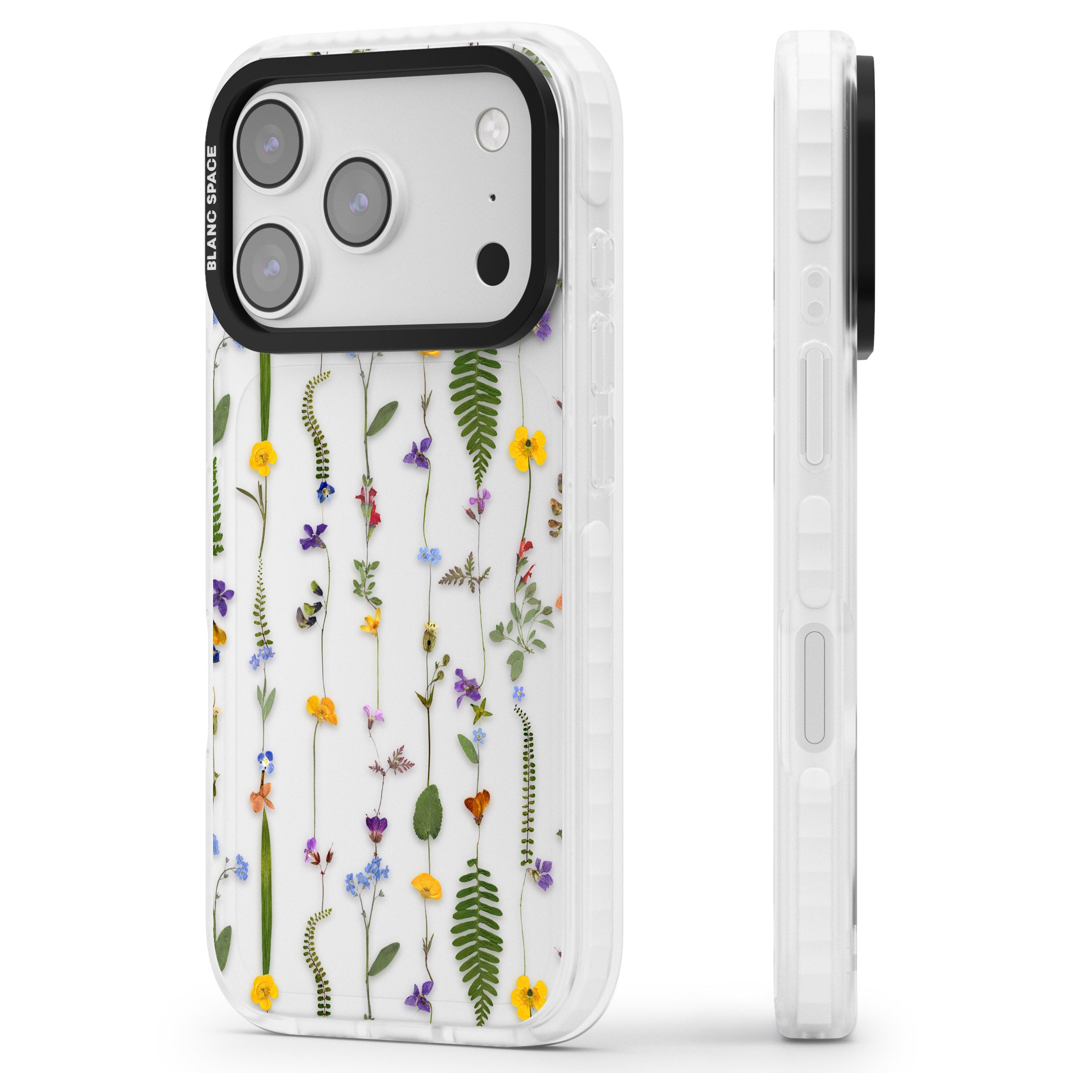 Wildflower Chain iPhone 17 Pro Impact Clear Phone Case Side Profile