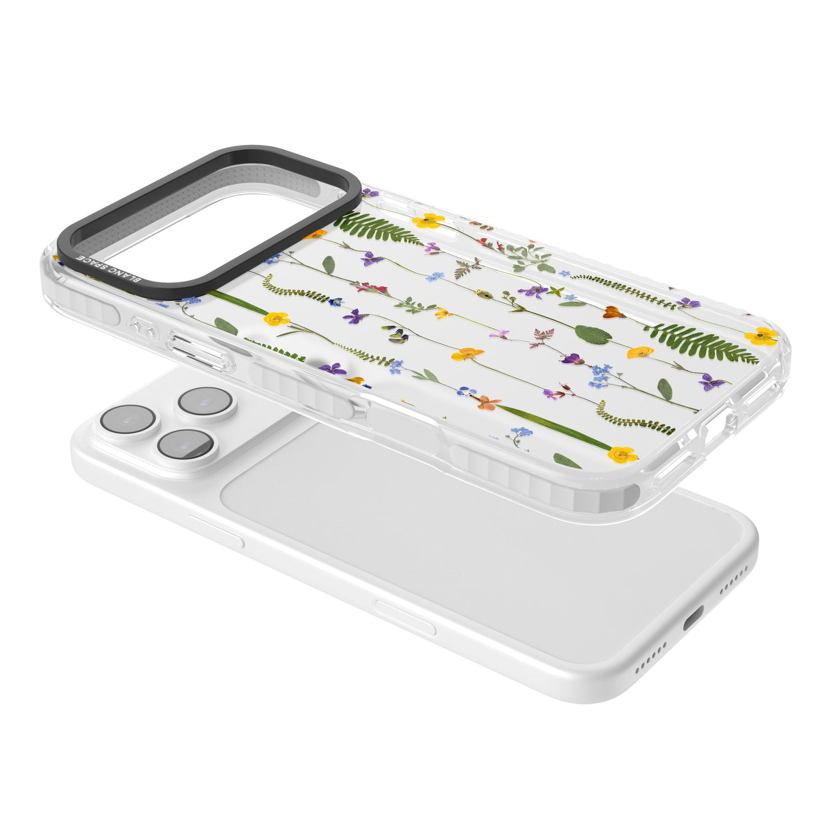 Wildflower Chain iPhone 17 Pro Max Impact Clear Phone Case angled