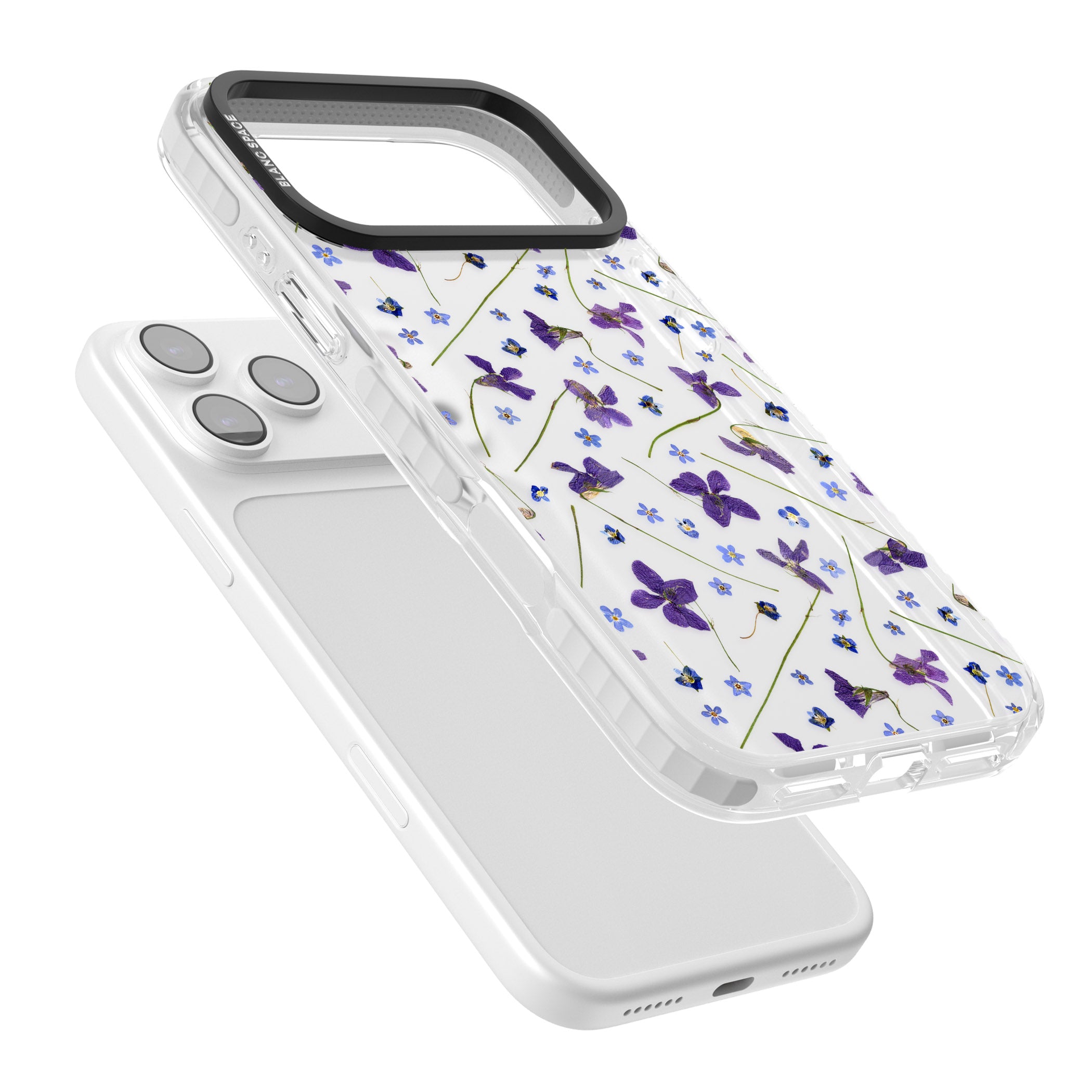 Pressed Violet Flower iPhone 17 Pro Impact Clear Phone Case Colours