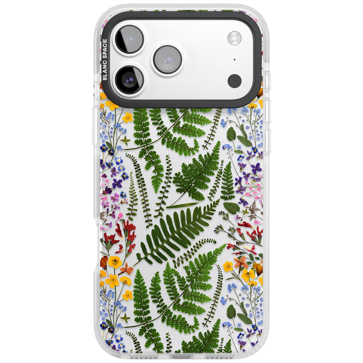 Botanical Fern & Floral iPhone 17 Pro Max Impact Clear Phone Case front