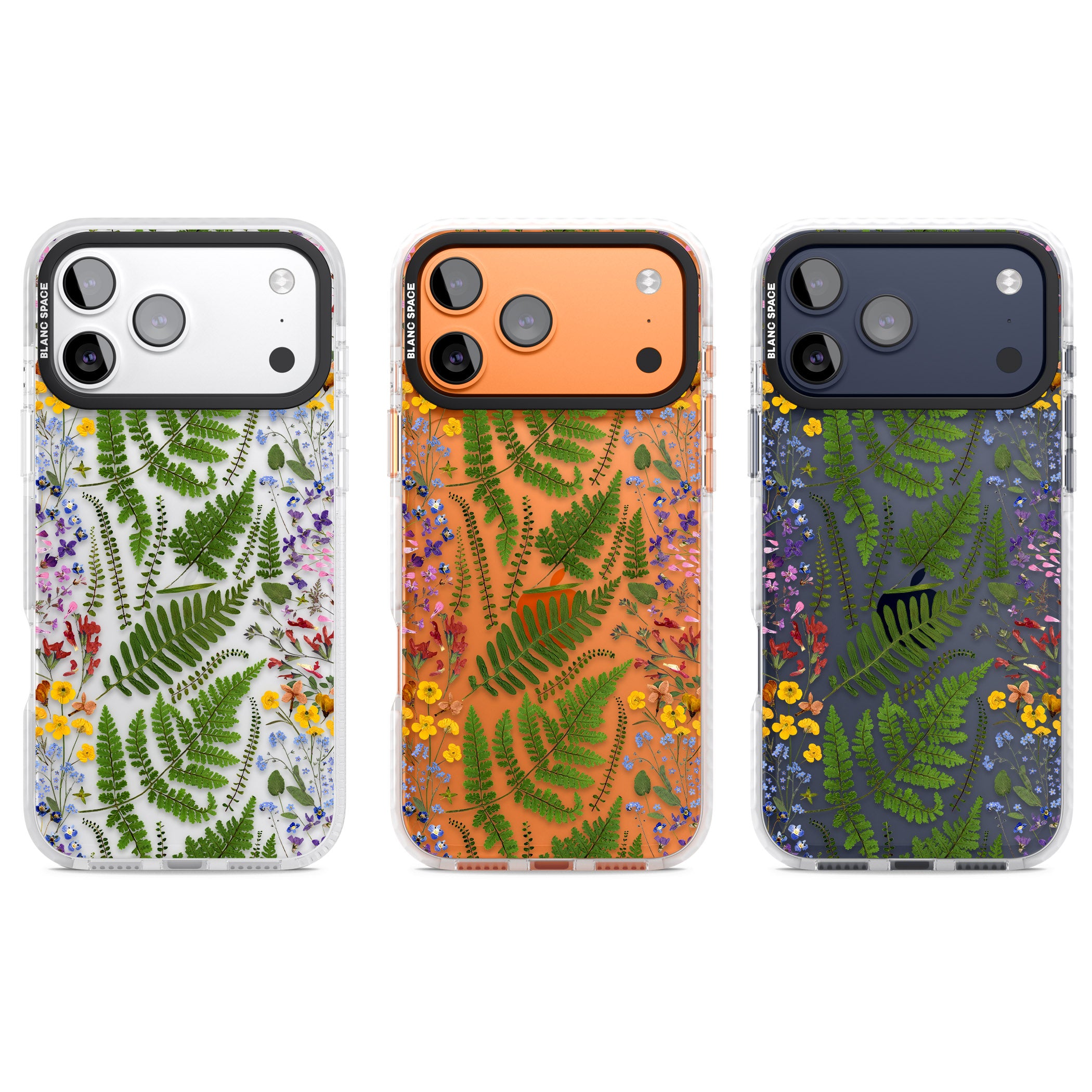 Botanical Fern & Floral iPhone 17 Pro Impact Clear Phone Case APT Impact Protection