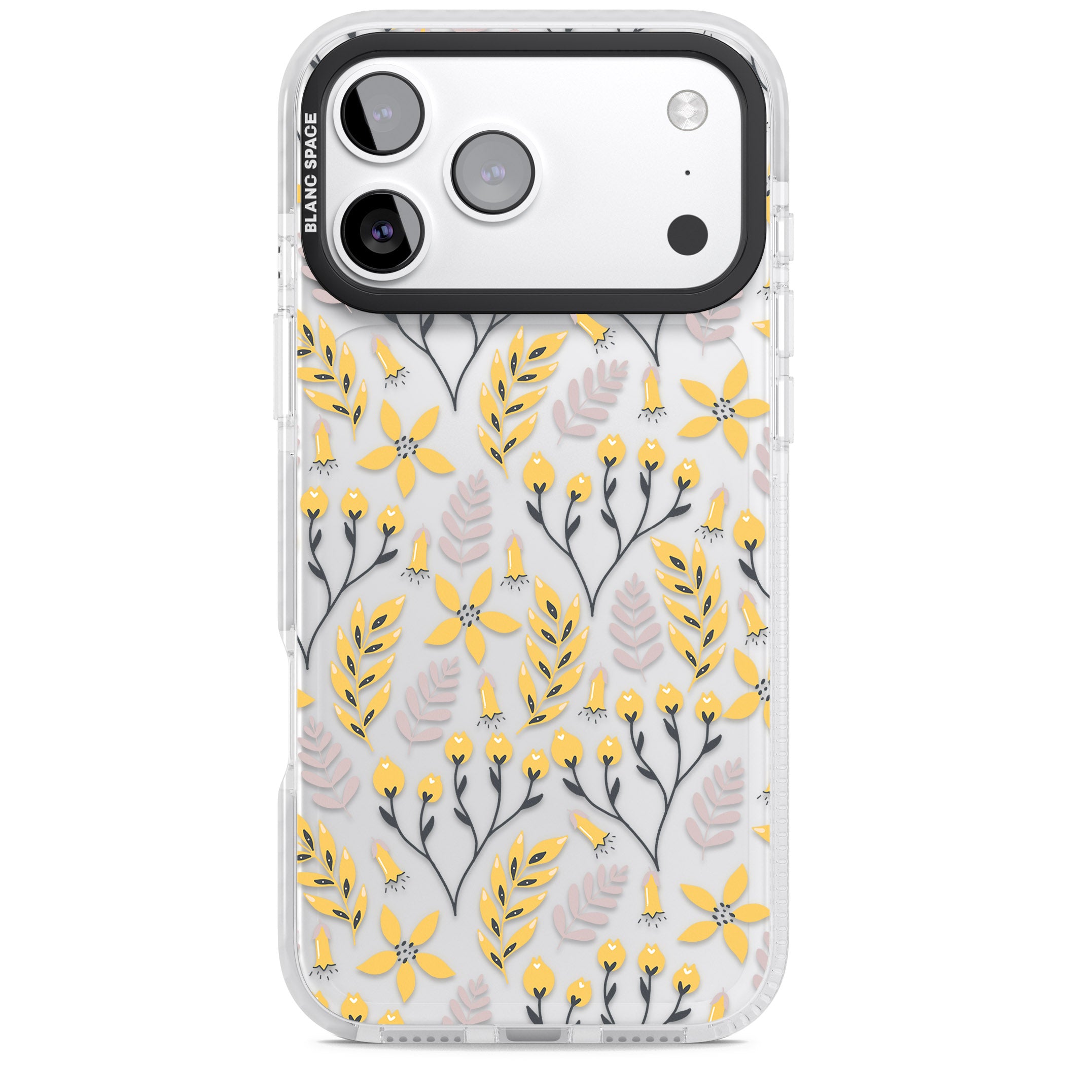 Yellow Floral Vibrance iPhone 17 Pro Impact Clear Phone Case