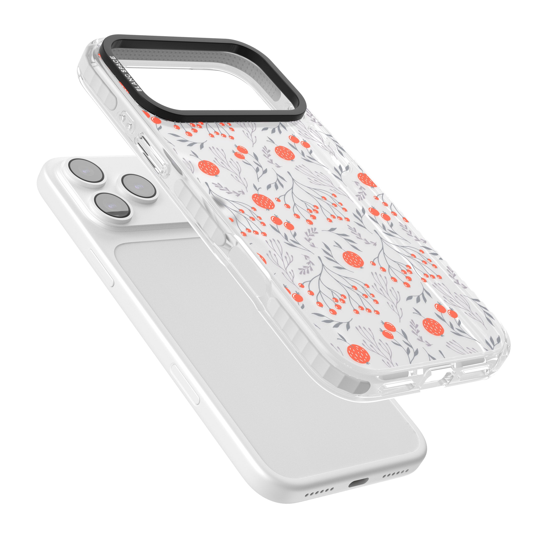 Red Fruits Floral iPhone 17 Pro Impact Clear Phone Case Colours