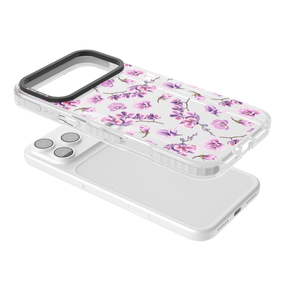 Soft Bloom iPhone 17 Pro Max Impact Clear Phone Case angled