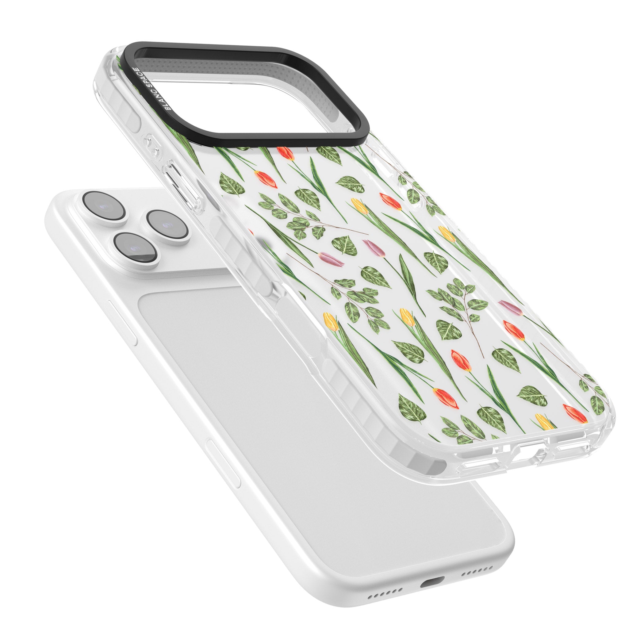 Spring Tulips Floral iPhone 17 Pro Impact Clear Phone Case Colours