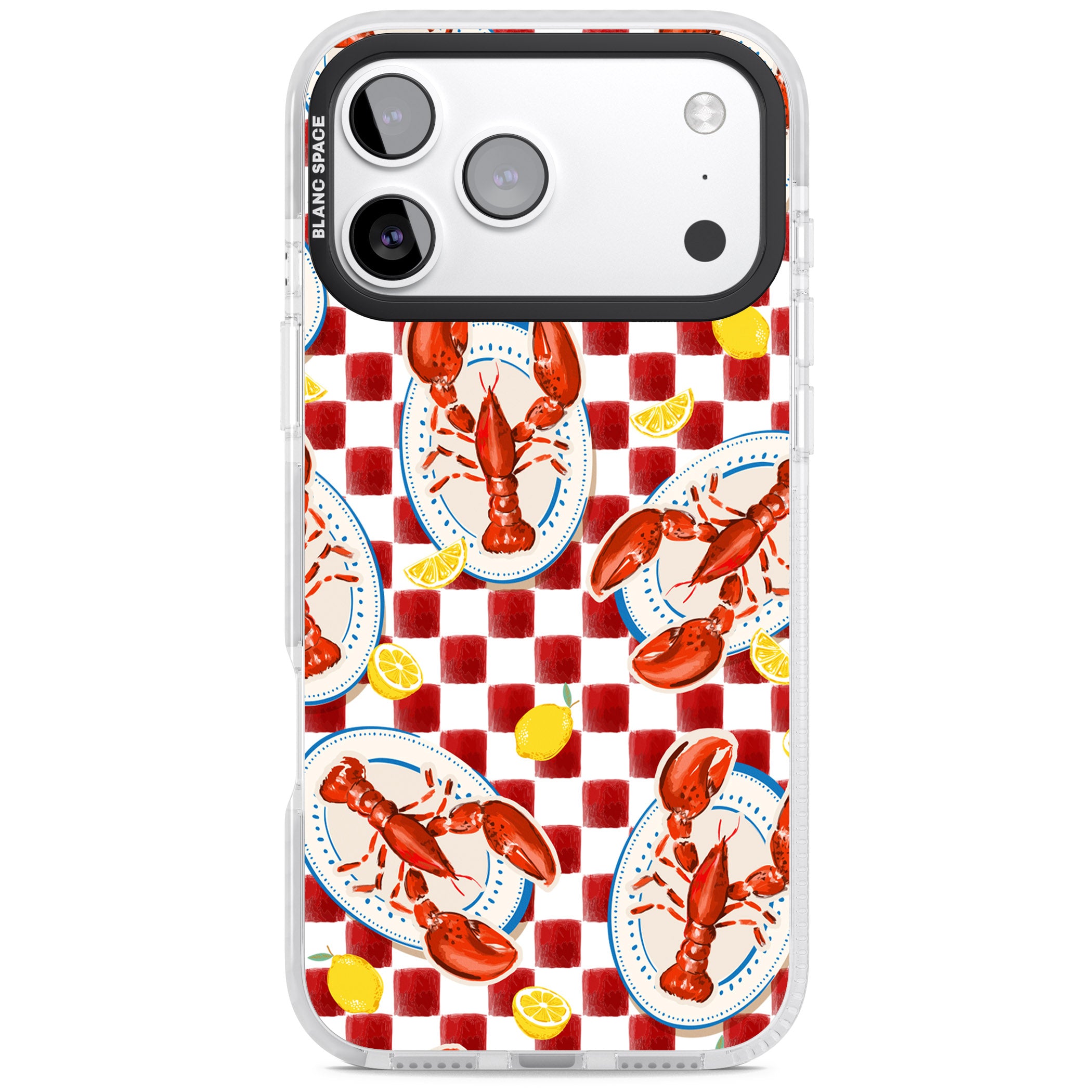 Red Lobster Checkered iPhone 17 Pro Impact Clear Phone Case