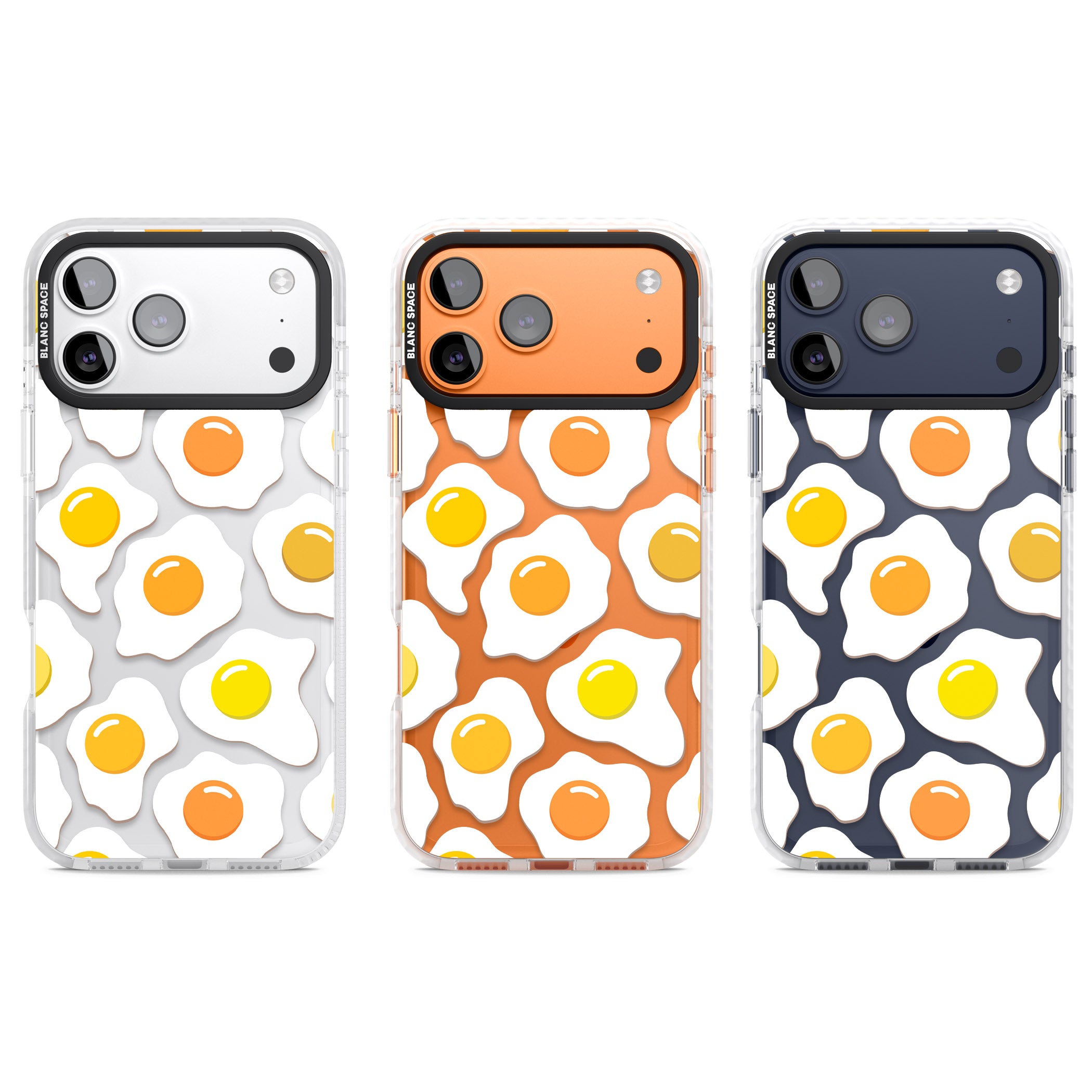 Fried Egg Pattern iPhone 17 Pro Impact Clear Phone Case APT Impact Protection