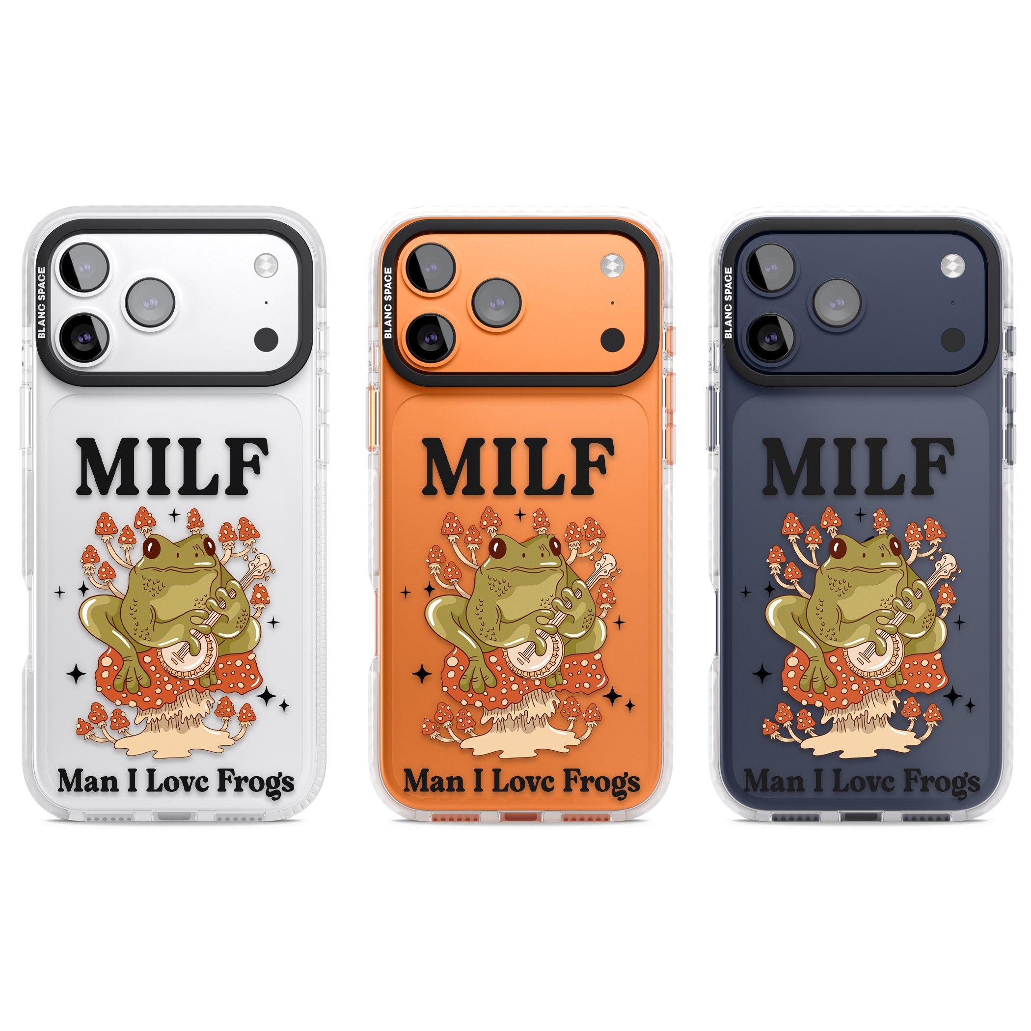 Man I Love Frogs iPhone 17 Pro Impact Clear Phone Case APT Impact Protection