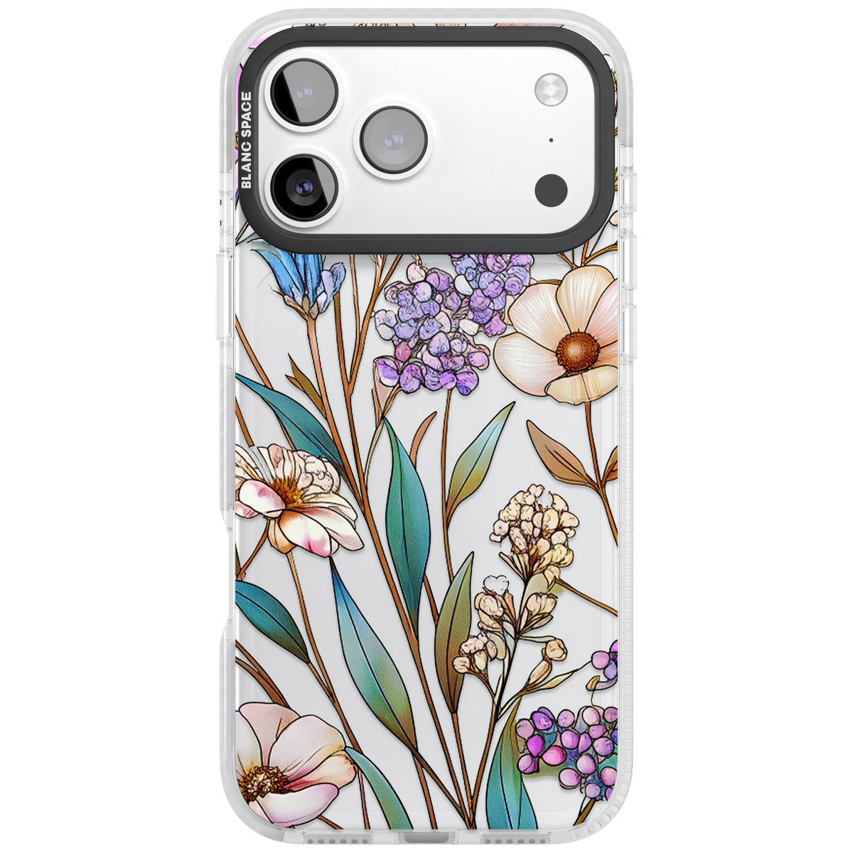 Glass Wildflower Mix iPhone 17 Pro Max Impact Clear Phone Case front