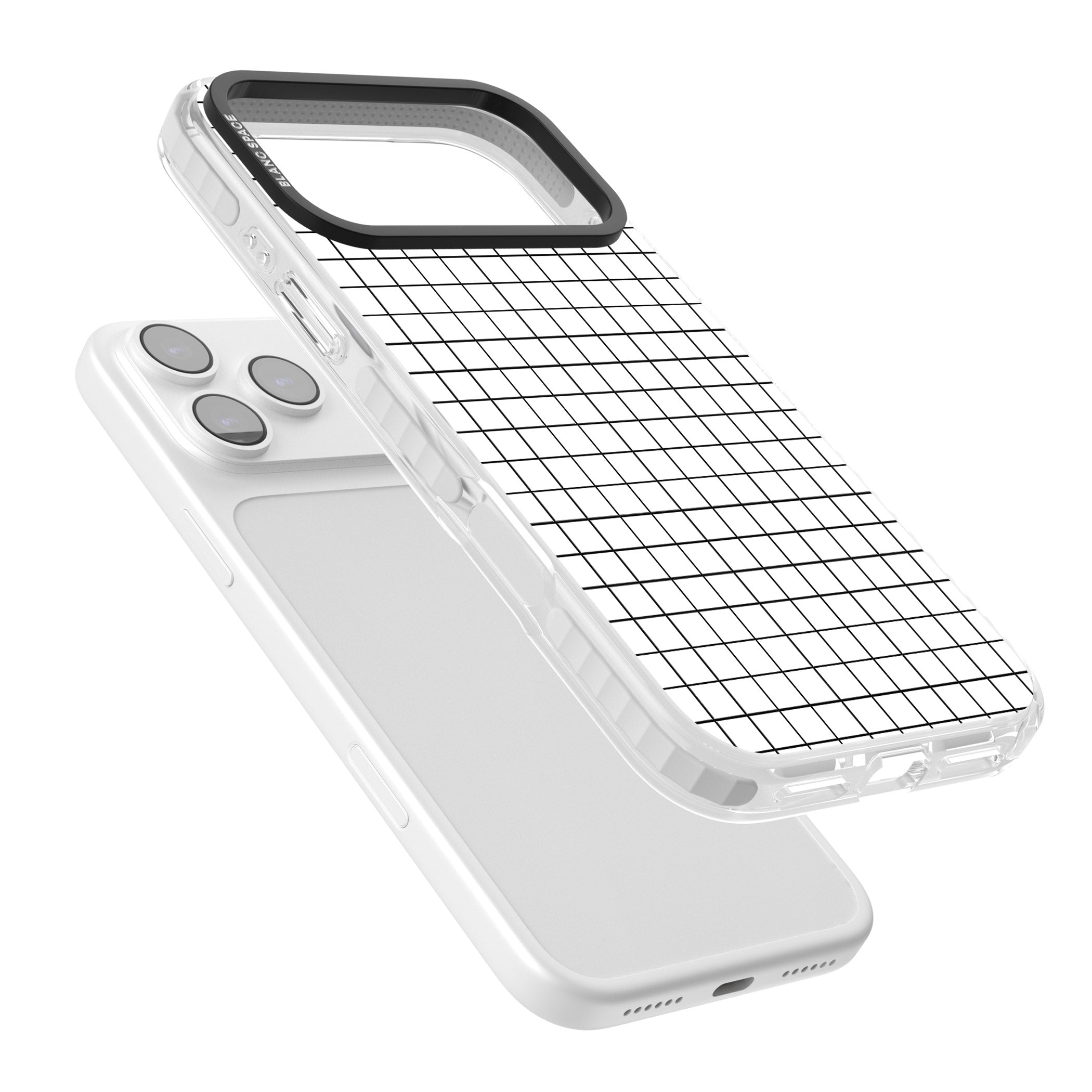 Minimal Black Grid iPhone 17 Pro Impact Clear Phone Case Colours