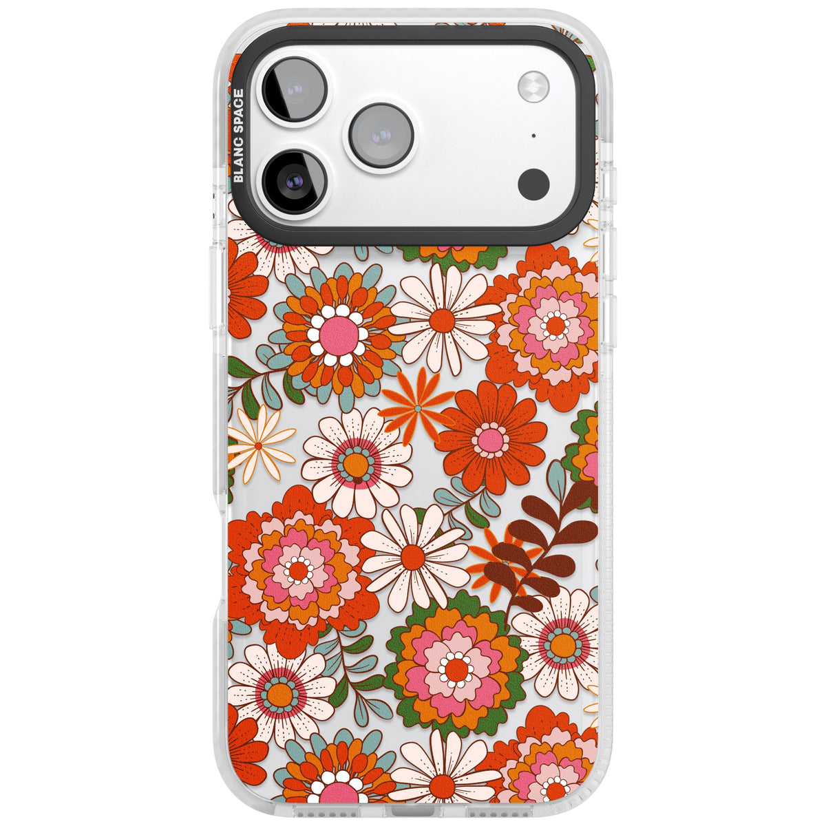 Seventies Bloom iPhone 17 Pro Max Impact Clear Phone Case front