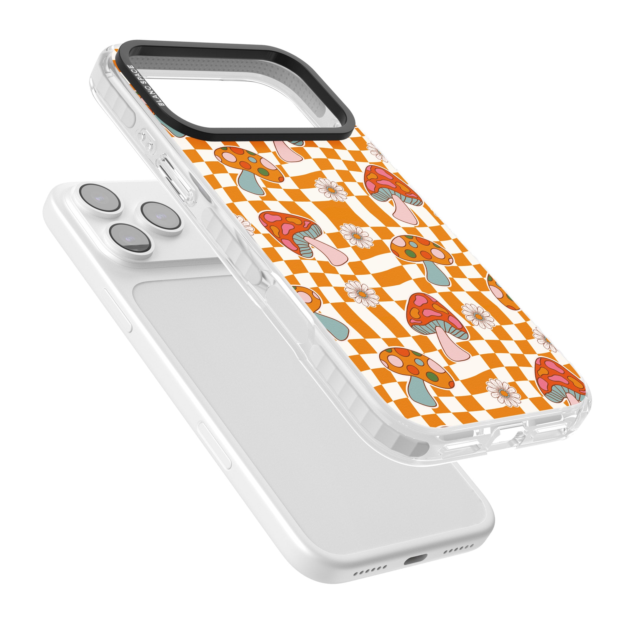 Wavy Checked Shrooms iPhone 17 Pro Impact Clear Phone Case Colours