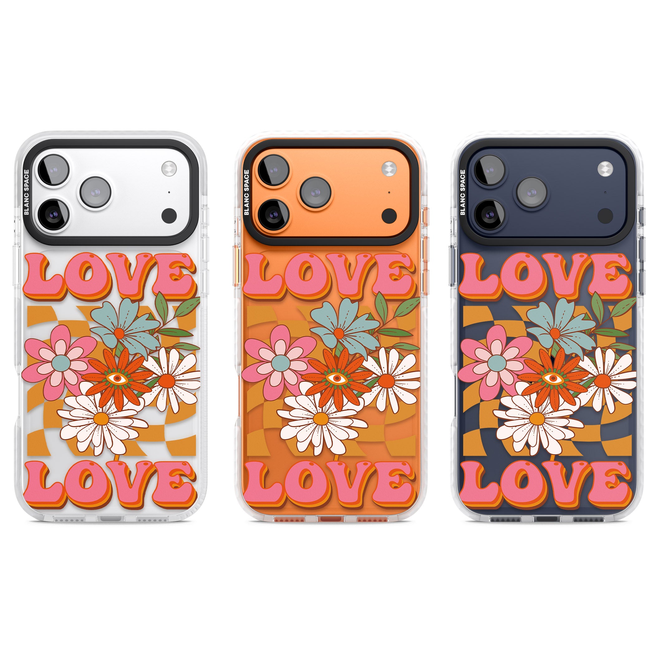 Love Bloom iPhone 17 Pro Impact Clear Phone Case APT Impact Protection