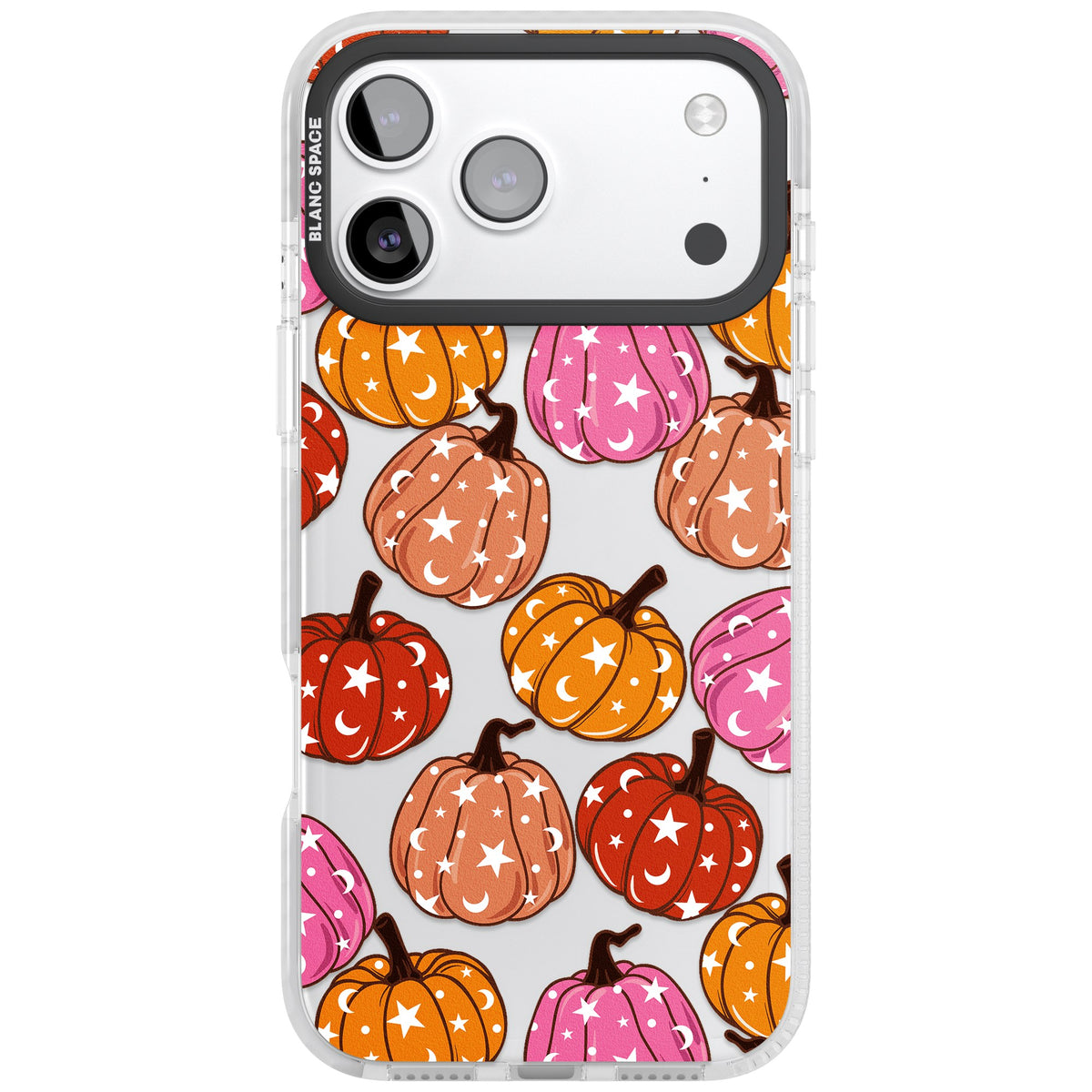 Pumpkin Starfall Pattern iPhone 17 Pro Max Impact Clear Phone Case front