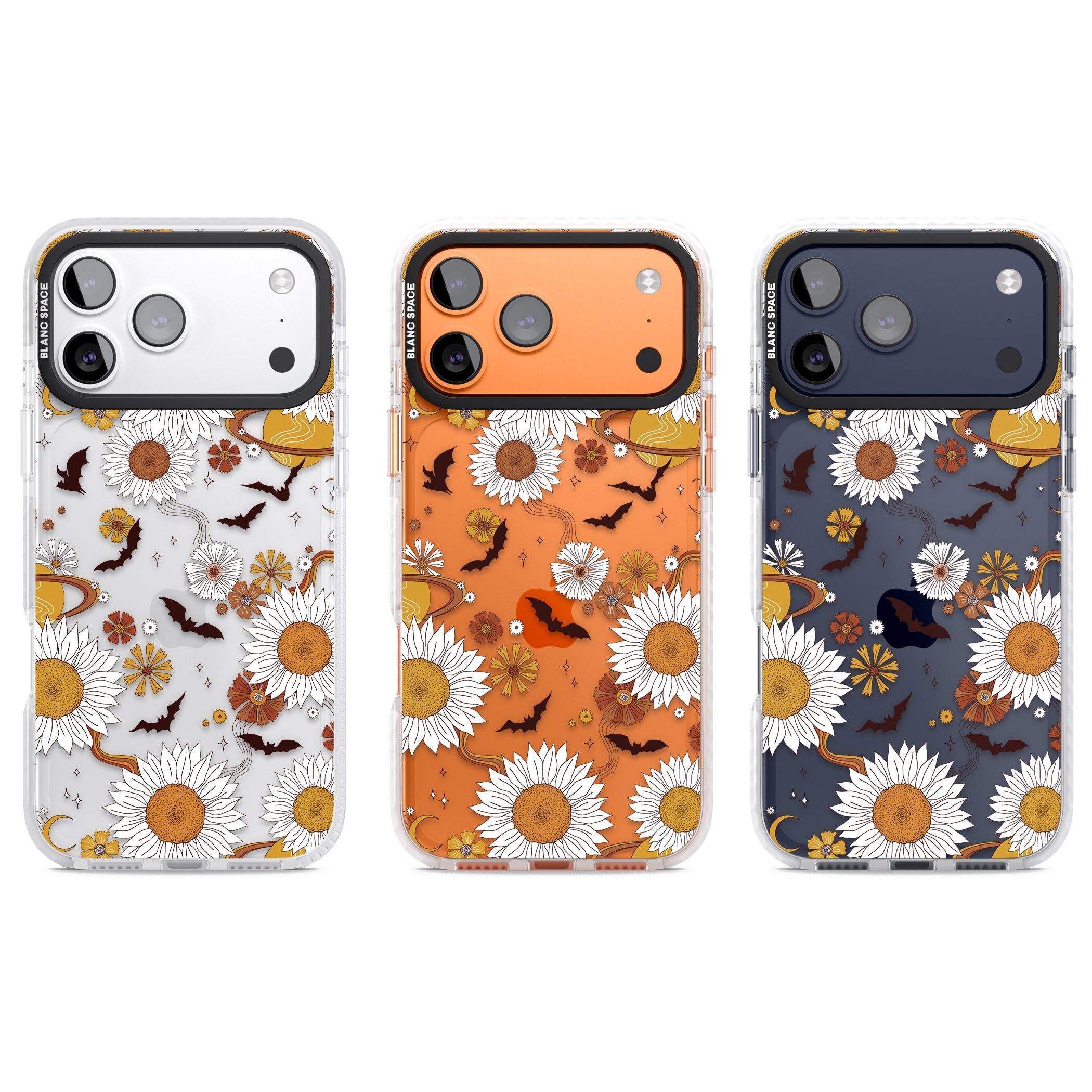 Halloween Bats And Planets iPhone 17 Pro Impact Clear Phone Case APT Impact Protection