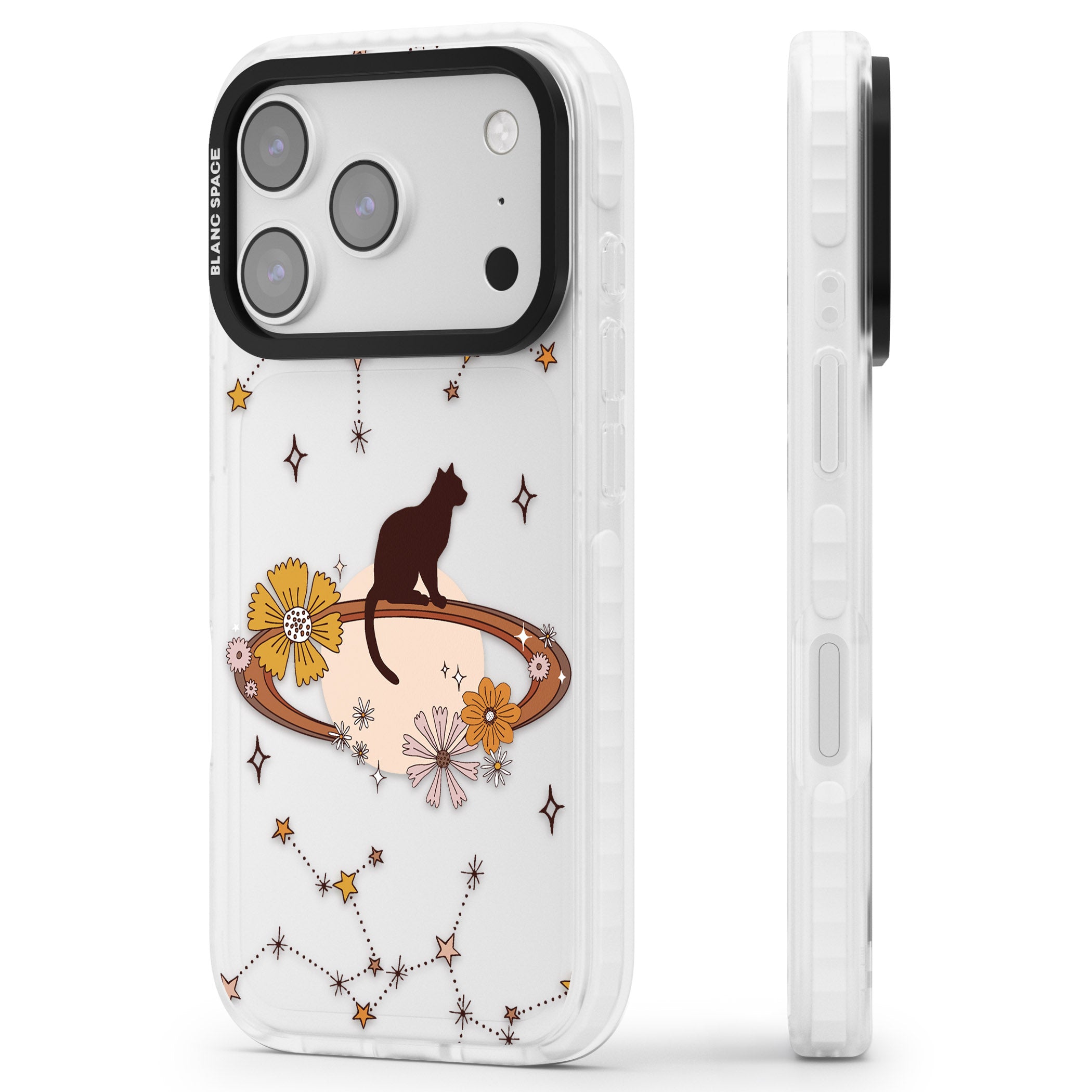 Feline Phenomenon iPhone 17 Pro Impact Clear Phone Case Side Profile